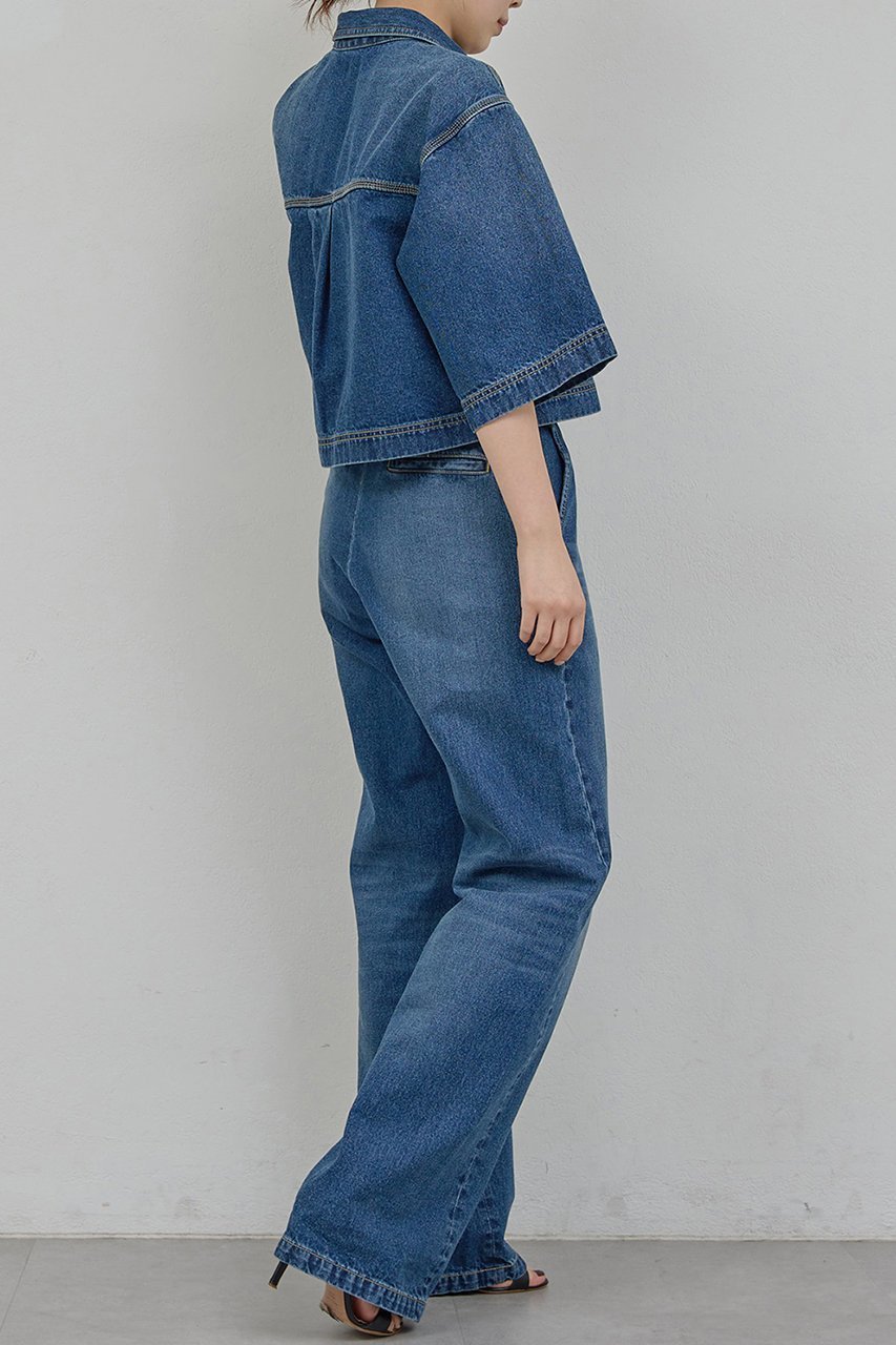 【ガリャルダガランテ/GALLARDAGALANTE】の【PEAS】【セットアップ対応】デニムトラウザーズ 人気、トレンドファッション・服の通販 founy(ファニー) 　ファッション　Fashion　レディースファッション　Fashion for Women　セットアップ　Matching Sets　レディースパンツ・ボトムス　Pants & Trousers / Bottoms　パンツ　Pants & Trousers　デニムパンツ・ジーンズ・美脚デニム　Denim Jeans & Pants　2026年　2026　カットソー　Cut and Sewn Top　シンプル　Simple, Minimal　スラックス　Slacks, Dress Pants　セットアップ　Set-Up, Coordinated Outfit　デニム　Denim, Jeans Material　ベーシック　Basic, Essential　ヴィンテージ　Vintage Style　夏　Summer　春　Spring　S/S・春夏　SS, Spring/Summer, Warm Season　other-4|ID: prp329100004836434 ipo3291000000036162480