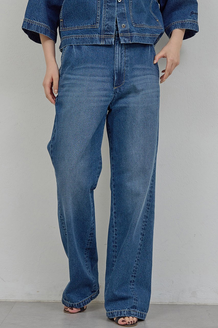 【ガリャルダガランテ/GALLARDAGALANTE】の【PEAS】【セットアップ対応】デニムトラウザーズ 人気、トレンドファッション・服の通販 founy(ファニー) 　ファッション　Fashion　レディースファッション　Fashion for Women　セットアップ　Matching Sets　レディースパンツ・ボトムス　Pants & Trousers / Bottoms　パンツ　Pants & Trousers　デニムパンツ・ジーンズ・美脚デニム　Denim Jeans & Pants　カットソー　Cut and Sewn Top　シンプル　Simple, Minimal　スラックス　Slacks, Dress Pants　セットアップ　Set-Up, Coordinated Outfit　デニム　Denim, Jeans Material　ベーシック　Basic, Essential　ヴィンテージ　Vintage Style　 other-1|ID: prp329100004836434 ipo3291000000036806680