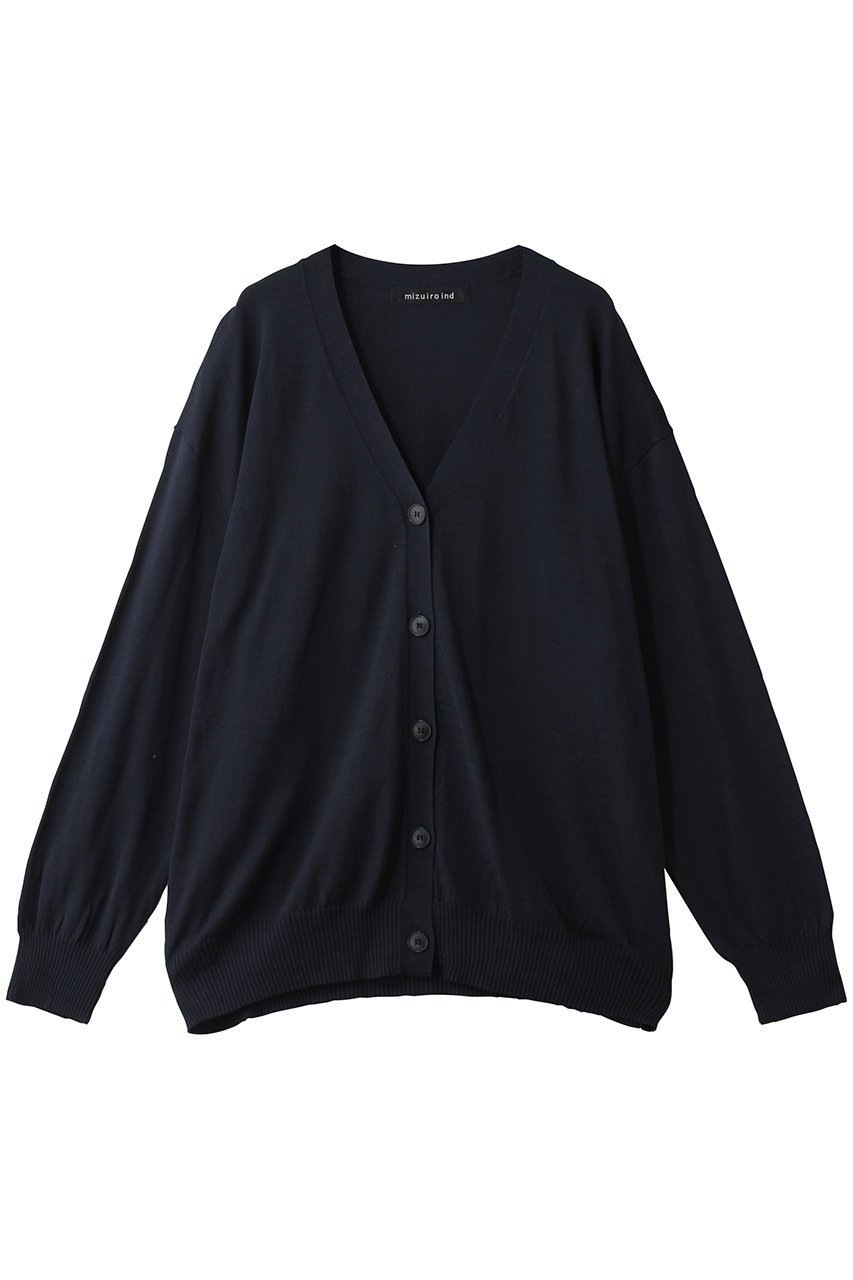 【ミズイロ インド/mizuiro ind】のV neck wide C/D カーディガン インテリア・キッズ・メンズ・レディースファッション・服の通販 founy(ファニー) 　ファッション　Fashion　レディースファッション　Fashion for Women　トップス・カットソー　Cut & Sew Tops　ニット　Knit Tops & Sweaters　カーディガン・羽織り　Layered Style Cardigans　カーディガン　Cardigan, Knitwear　スラックス　Slacks, Dress Pants　デニム　Denim, Jeans Material　ロング　Long, Long-Length　ワイド　Wide, Wide Fit　navy|ID: prp329100004836436 ipo3291000000036780782