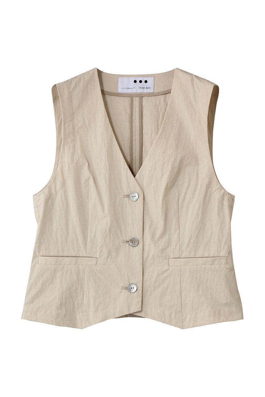 【スリー ドッツ/three dots】のサン ドライドクロス トップス インテリア・キッズ・メンズ・レディースファッション・服の通販 founy(ファニー) 　ファッション　Fashion　レディースファッション　Fashion for Women　トップス・カットソー　Cut & Sew Tops　キャミソール&ノースリーブ　Camisoles & Sleeveless Tops　シャツ・ブラウス・オフィスカジュアル　Elegant Blouses & Button-Ups　2026年　2026　ノースリーブ　Sleeveless, No-Sleeve　バランス　Balance, Style Balance　夏　Summer　春　Spring　S/S・春夏　SS, Spring/Summer, Warm Season　ベージュ|ID: prp329100004836439 ipo3291000000035229436