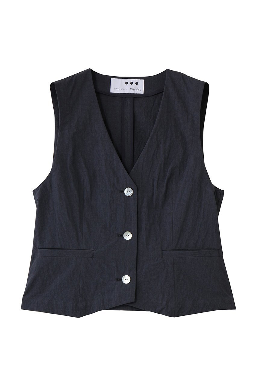 【スリー ドッツ/three dots】のサン ドライドクロス トップス インテリア・キッズ・メンズ・レディースファッション・服の通販 founy(ファニー) 　ファッション　Fashion　レディースファッション　Fashion for Women　トップス・カットソー　Cut & Sew Tops　キャミソール&ノースリーブ　Camisoles & Sleeveless Tops　シャツ・ブラウス・オフィスカジュアル　Elegant Blouses & Button-Ups　2026年　2026　ノースリーブ　Sleeveless, No-Sleeve　バランス　Balance, Style Balance　夏　Summer　春　Spring　S/S・春夏　SS, Spring/Summer, Warm Season　ネイビー|ID: prp329100004836439 ipo3291000000035229438