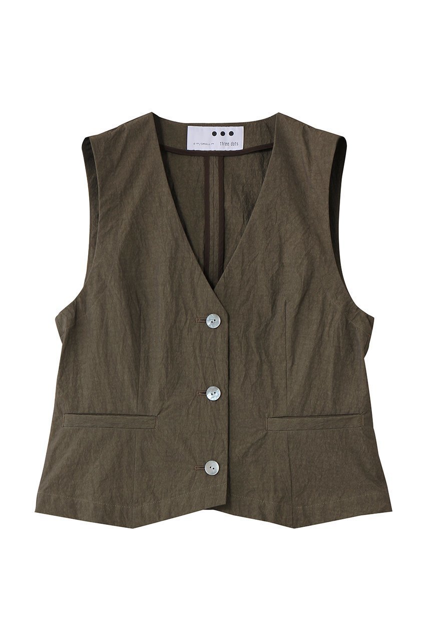 【スリー ドッツ/three dots】のサン ドライドクロス トップス インテリア・キッズ・メンズ・レディースファッション・服の通販 founy(ファニー) 　ファッション　Fashion　レディースファッション　Fashion for Women　トップス・カットソー　Cut & Sew Tops　キャミソール&ノースリーブ　Camisoles & Sleeveless Tops　シャツ・ブラウス・オフィスカジュアル　Elegant Blouses & Button-Ups　ノースリーブ　Sleeveless, No-Sleeve　バランス　Balance, Style Balance　新作・新入荷　New Arrivals / New In　クレイカーキ|ID: prp329100004836439 ipo3291000000036780802