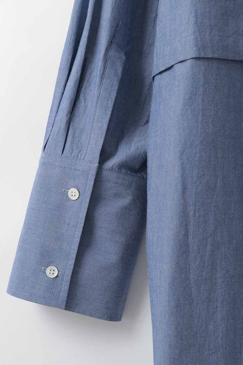 【ハー/HER.】の【1/22 12:00販売開始】レイヤードデザインシャツ 人気、トレンドファッション・服の通販 founy(ファニー) 　ファッション　Fashion　レディースファッション　Fashion for Women　トップス・カットソー　Cut & Sew Tops　シャツ・ブラウス・オフィスカジュアル　Elegant Blouses & Button-Ups　2026年　2026　おすすめ　Recommended / Our Picks　スリーブ　Sleeve, Long Sleeve / Short Sleeve　ダンガリー　Dungaree, Chambray　パッチ　Patch, Appliqué　ベーシック　Basic, Essential　レギュラー　Regular, Standard Fit　ロング　Long, Long-Length　夏　Summer　春　Spring　S/S・春夏　SS, Spring/Summer, Warm Season　other-4|ID: prp329100004837002 ipo3291000000035238837