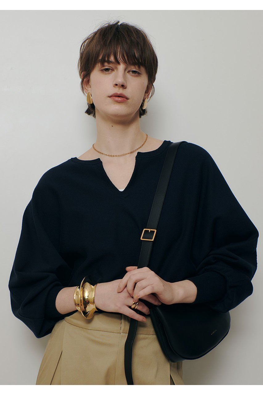 【アルアバイル/allureville】のコットンインレードルマンスリーブプルオーバー 人気、トレンドファッション・服の通販 founy(ファニー) 　ファッション　Fashion　レディースファッション　Fashion for Women　トップス・カットソー　Cut & Sew Tops　ニット　Knit Tops & Sweaters　カジュアルプルオーバー・ニットトップス　Pullovers & Knit Tops / Casual Pullovers　2026年　2026　シンプル　Simple, Minimal　ニットソー　Knit-Sewn, Cut & Sew Knit　再入荷　Restock / Back in Stock　夏　Summer　春　Spring　S/S・春夏　SS, Spring/Summer, Warm Season　other-8|ID: prp329100004837681 ipo3291000000036162545