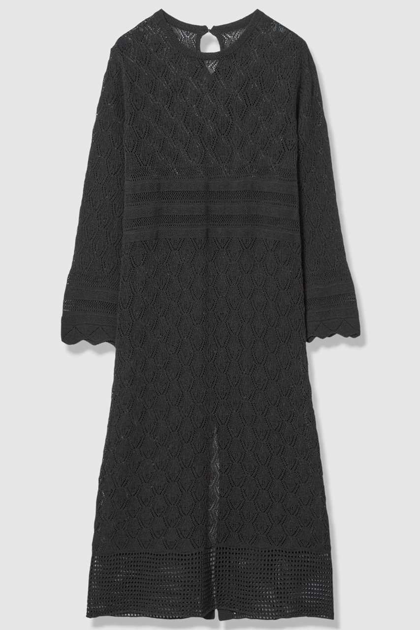 【アルアバイル/allureville】のレースニットワンピース インテリア・キッズ・メンズ・レディースファッション・服の通販 founy(ファニー) 　ファッション　Fashion　レディースファッション　Fashion for Women　ワンピース　Dresses　ニットワンピース　Knit Dresses　チュニック　Tunic Tops & Dresses　2026年　2026　おすすめ　Recommended / Our Picks　ジャケット　Jacket, Outerwear　チュニック　Tunic, Long Top　デニム　Denim, Jeans Material　トレンド　Trend, Trending Now　ペーパー　Paper, Kraft Paper　レース　Lace, Lace Fabric　ロング　Long, Long-Length　再入荷　Restock / Back in Stock　夏　Summer　春　Spring　S/S・春夏　SS, Spring/Summer, Warm Season　ブラック|ID: prp329100004837684 ipo3291000000035944667