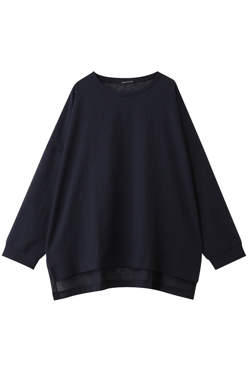 【ミズイロ インド/mizuiro ind】のwasher voile wide P/O プルオーバー インテリア・キッズ・メンズ・レディースファッション・服の通販 founy(ファニー) 　ファッション　Fashion　レディースファッション　Fashion for Women　トップス・カットソー　Cut & Sew Tops　シャツ・ブラウス・オフィスカジュアル　Elegant Blouses & Button-Ups　ロングTシャツ・Tシャツ　Longline T-Shirts & Tees　カジュアルプルオーバー・ニットトップス　Pullovers & Knit Tops / Casual Pullovers　カットソー・ベーシックTシャツ　Cut-and-Sewn Tops / Stretch Tees & Basics　2026年　2026　インナー　Innerwear　シンプル　Simple, Minimal　スリット　Slit, Slit Detail　スリーブ　Sleeve, Long Sleeve / Short Sleeve　リラックス　Relax, Relaxed Fit　ロング　Long, Long-Length　ワイド　Wide, Wide Fit　再入荷　Restock / Back in Stock　夏　Summer　春　Spring　S/S・春夏　SS, Spring/Summer, Warm Season　navy|ID: prp329100004837689 ipo3291000000035320461