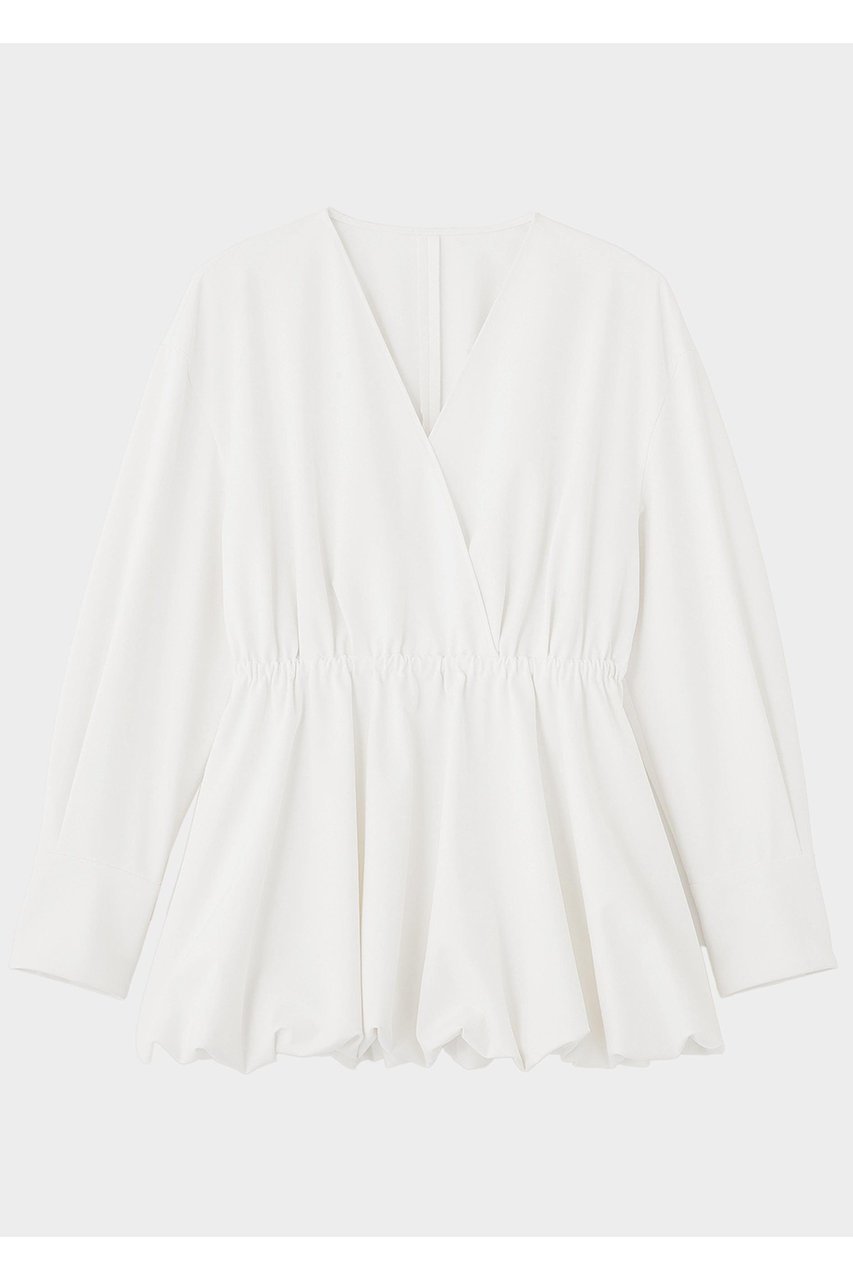 【ル フィル/LE PHIL】のドライツイルカシュクールブラウス インテリア・キッズ・メンズ・レディースファッション・服の通販 founy(ファニー) 　ファッション　Fashion　レディースファッション　Fashion for Women　トップス・カットソー　Cut & Sew Tops　シャツ・ブラウス・オフィスカジュアル　Elegant Blouses & Button-Ups　エレガント 上品　Elegant　カシュクール　Wrap Design　スタンダード　Standard, Basic　スリーブ　Sleeve, Long Sleeve / Short Sleeve　ツイル　Twist, Twisted Detail　デコルテ　Décolleté, Neckline　バルーン　Balloon, Balloon Silhouette　フォルム　Silhouette, Form　フロント　Front, Front Design　ロング　Long, Long-Length　新作・新入荷　New Arrivals / New In　ホワイト|ID: prp329100004837704 ipo3291000000035247996