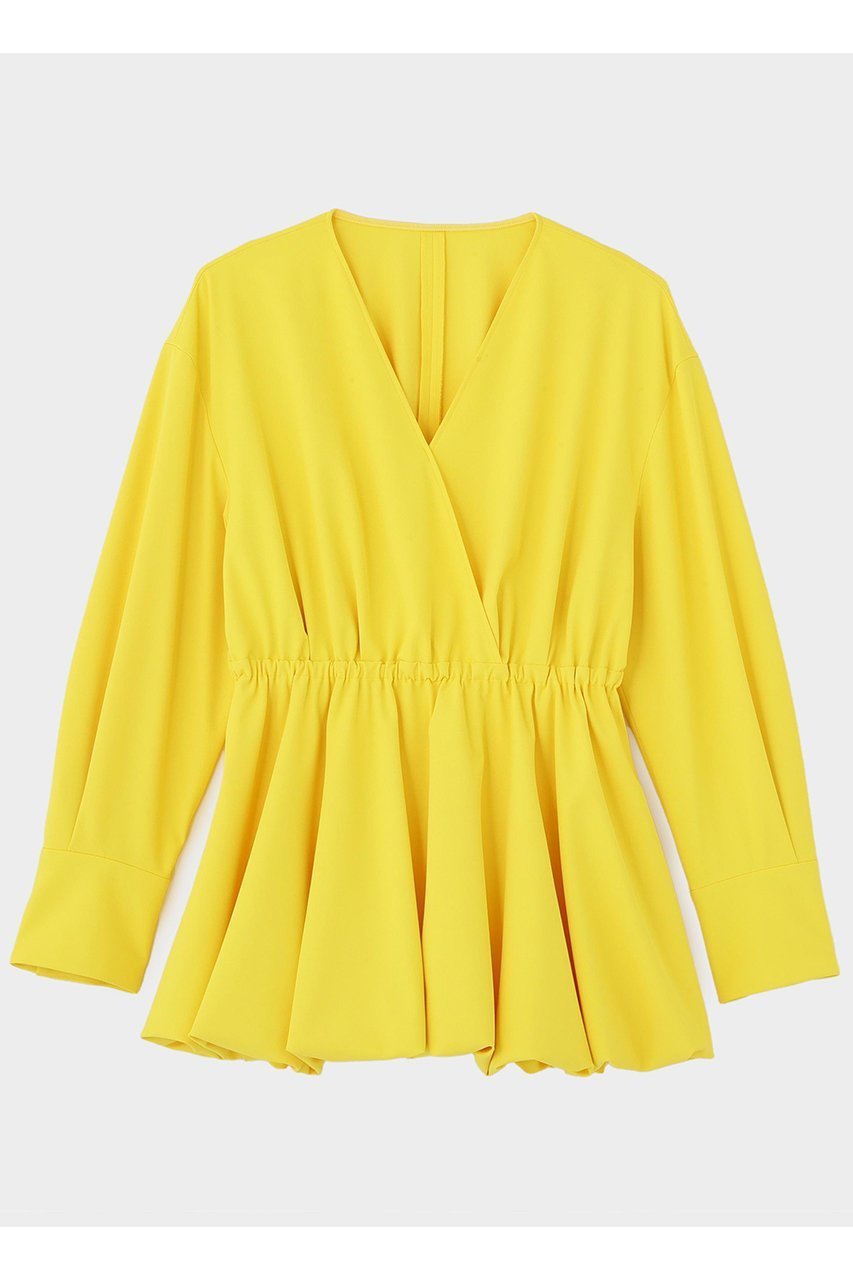 【ル フィル/LE PHIL】のドライツイルカシュクールブラウス インテリア・キッズ・メンズ・レディースファッション・服の通販 founy(ファニー) 　ファッション　Fashion　レディースファッション　Fashion for Women　トップス・カットソー　Cut & Sew Tops　シャツ・ブラウス・オフィスカジュアル　Elegant Blouses & Button-Ups　エレガント 上品　Elegant　カシュクール　Wrap Design　スタンダード　Standard, Basic　スリーブ　Sleeve, Long Sleeve / Short Sleeve　ツイル　Twist, Twisted Detail　デコルテ　Décolleté, Neckline　バルーン　Balloon, Balloon Silhouette　フォルム　Silhouette, Form　フロント　Front, Front Design　ロング　Long, Long-Length　新作・新入荷　New Arrivals / New In　イエロー|ID: prp329100004837704 ipo3291000000035247997