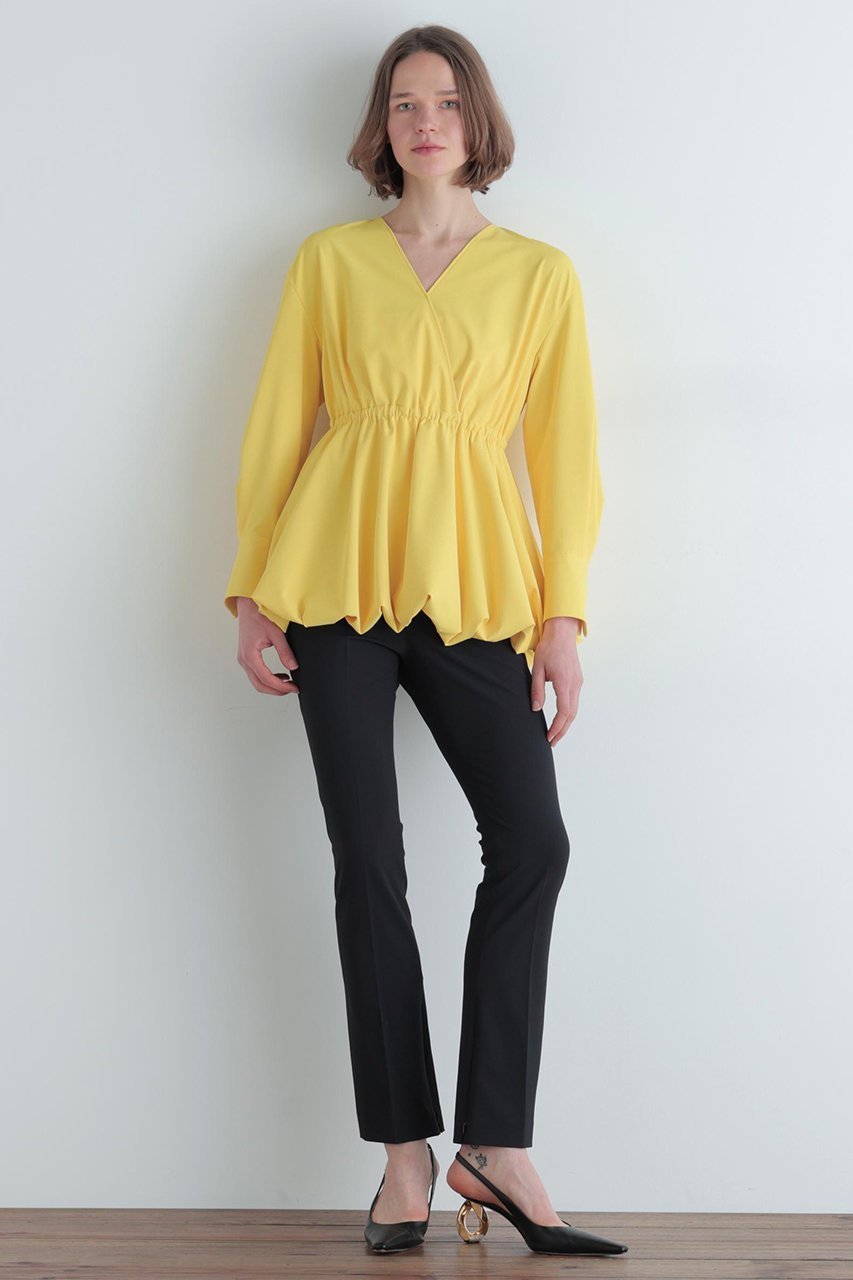 【ル フィル/LE PHIL】のドライツイルカシュクールブラウス 人気、トレンドファッション・服の通販 founy(ファニー) 　ファッション　Fashion　レディースファッション　Fashion for Women　トップス・カットソー　Cut & Sew Tops　シャツ・ブラウス・オフィスカジュアル　Elegant Blouses & Button-Ups　エレガント 上品　Elegant　カシュクール　Wrap Design　スタンダード　Standard, Basic　スリーブ　Sleeve, Long Sleeve / Short Sleeve　ツイル　Twist, Twisted Detail　デコルテ　Décolleté, Neckline　バルーン　Balloon, Balloon Silhouette　フォルム　Silhouette, Form　フロント　Front, Front Design　ロング　Long, Long-Length　新作・新入荷　New Arrivals / New In　other-3|ID: prp329100004837704 ipo3291000000035247999