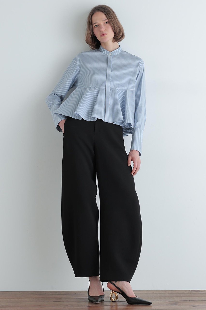 【ル フィル/LE PHIL】のブロードショートペプラムブラウス 人気、トレンドファッション・服の通販 founy(ファニー) 　ファッション　Fashion　レディースファッション　Fashion for Women　トップス・カットソー　Cut & Sew Tops　シャツ・ブラウス・オフィスカジュアル　Elegant Blouses & Button-Ups　カフス　Cuff Design　クラシック　Classic, Timeless Style　スタンダード　Standard, Basic　スタンド　Stand Collar, Upright Stand　スリーブ　Sleeve, Long Sleeve / Short Sleeve　フレア　Flare, Flared　ロング　Long, Long-Length　エレガント 上品　Elegant　other-3|ID: prp329100004837706 ipo3291000000035435663