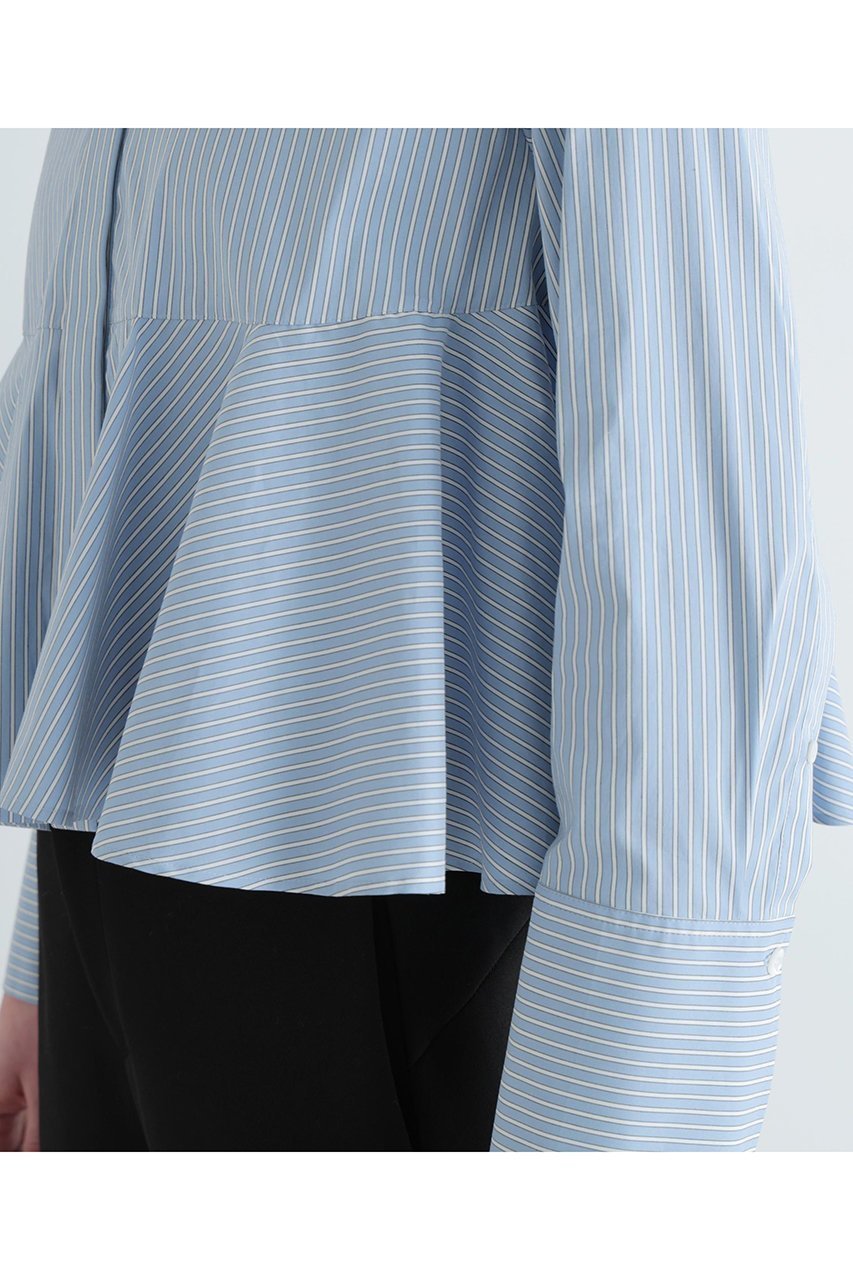 【ル フィル/LE PHIL】のブロードショートペプラムブラウス 人気、トレンドファッション・服の通販 founy(ファニー) 　ファッション　Fashion　レディースファッション　Fashion for Women　トップス・カットソー　Cut & Sew Tops　シャツ・ブラウス・オフィスカジュアル　Elegant Blouses & Button-Ups　カフス　Cuff Design　クラシック　Classic, Timeless Style　スタンダード　Standard, Basic　スタンド　Stand Collar, Upright Stand　スリーブ　Sleeve, Long Sleeve / Short Sleeve　フレア　Flare, Flared　ロング　Long, Long-Length　エレガント 上品　Elegant　other-7|ID: prp329100004837706 ipo3291000000035435669