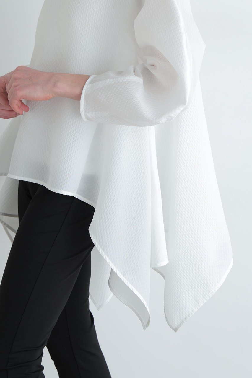 【ル フィル/LE PHIL】のスクエアジャカードブラウス 人気、トレンドファッション・服の通販 founy(ファニー) 　ファッション　Fashion　レディースファッション　Fashion for Women　トップス・カットソー　Cut & Sew Tops　シャツ・ブラウス・オフィスカジュアル　Elegant Blouses & Button-Ups　ジャカード／ジャガード　Jacquard, Woven Pattern　スタンダード　Standard, Basic　スリーブ　Sleeve, Long Sleeve / Short Sleeve　バランス　Balance, Style Balance　フレア　Flare, Flared　ロング　Long, Long-Length　新作・新入荷　New Arrivals / New In　other-8|ID: prp329100004837709 ipo3291000000035248040