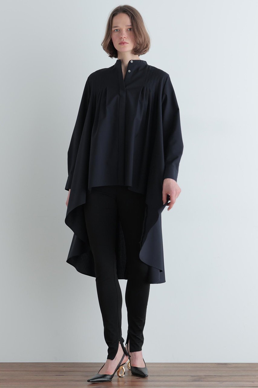 【ル フィル/LE PHIL】のライトウールボリュームブラウス 人気、トレンドファッション・服の通販 founy(ファニー) 　ファッション　Fashion　レディースファッション　Fashion for Women　トップス・カットソー　Cut & Sew Tops　シャツ・ブラウス・オフィスカジュアル　Elegant Blouses & Button-Ups　スタンダード　Standard, Basic　スタンド　Stand Collar, Upright Stand　スリーブ　Sleeve, Long Sleeve / Short Sleeve　ドレープ　Drape, Draping Fabric　ヘムライン　Hemline, Bottom Cut　ロング　Long, Long-Length　春　Spring　other-2|ID: prp329100004837712 ipo3291000000035354562