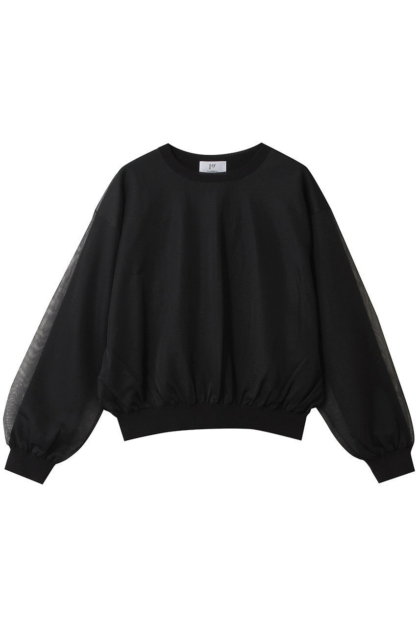 【プルミエ アロンディスモン/1er Arrondissement】のオーガンザレイヤードニットプルオーバー インテリア・キッズ・メンズ・レディースファッション・服の通販 founy(ファニー) 　ファッション　Fashion　レディースファッション　Fashion for Women　トップス・カットソー　Cut & Sew Tops　ニット　Knit Tops & Sweaters　カジュアルプルオーバー・ニットトップス　Pullovers & Knit Tops / Casual Pullovers　2026年　2026　シンプル　Simple, Minimal　スラックス　Slacks, Dress Pants　デニム　Denim, Jeans Material　ベーシック　Basic, Essential　エレガント 上品　Elegant　夏　Summer　春　Spring　S/S・春夏　SS, Spring/Summer, Warm Season　ブラック|ID: prp329100004837714 ipo3291000000035850197