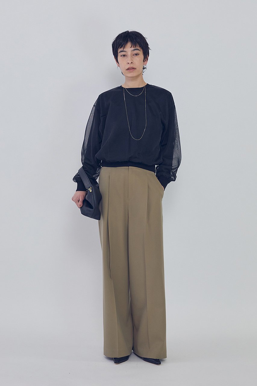 【プルミエ アロンディスモン/1er Arrondissement】のオーガンザレイヤードニットプルオーバー 人気、トレンドファッション・服の通販 founy(ファニー) 　ファッション　Fashion　レディースファッション　Fashion for Women　トップス・カットソー　Cut & Sew Tops　ニット　Knit Tops & Sweaters　カジュアルプルオーバー・ニットトップス　Pullovers & Knit Tops / Casual Pullovers　2026年　2026　シンプル　Simple, Minimal　スラックス　Slacks, Dress Pants　デニム　Denim, Jeans Material　ベーシック　Basic, Essential　エレガント 上品　Elegant　夏　Summer　春　Spring　S/S・春夏　SS, Spring/Summer, Warm Season　other-7|ID: prp329100004837714 ipo3291000000035850209