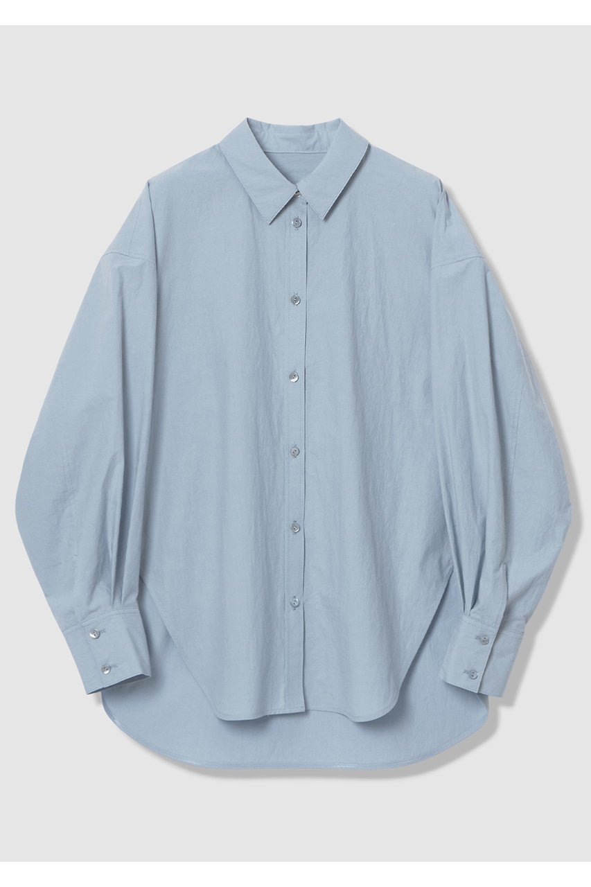 【アルアバイル/allureville】のバレススリーブシャツ インテリア・キッズ・メンズ・レディースファッション・服の通販 founy(ファニー) 　ファッション　Fashion　レディースファッション　Fashion for Women　トップス・カットソー　Cut & Sew Tops　シャツ・ブラウス・オフィスカジュアル　Elegant Blouses & Button-Ups　2026年　2026　シンプル　Simple, Minimal　スリット　Slit, Slit Detail　スリーブ　Sleeve, Long Sleeve / Short Sleeve　タイプライター　Typewriter Fabric, Crisp Cotton　フォルム　Silhouette, Form　ロング　Long, Long-Length　エレガント 上品　Elegant　夏　Summer　春　Spring　S/S・春夏　SS, Spring/Summer, Warm Season　サックス|ID: prp329100004837718 ipo3291000000036093430