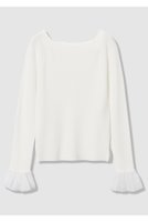 【アルアバイル/allureville】の2WAYネックフリルカフプルオーバー 人気、トレンドファッション・服の通販 founy(ファニー) ファッション Fashion レディースファッション Fashion for Women トップス・カットソー Cut & Sew Tops ニット Knit Tops & Sweaters カジュアルプルオーバー・ニットトップス Pullovers & Knit Tops / Casual Pullovers シアー Sheer, See-Through シンプル Simple, Minimal デコルテ Décolleté, Neckline 人気 Popular, Best Seller 新作・新入荷 New Arrivals / New In |ID:prp329100004837723