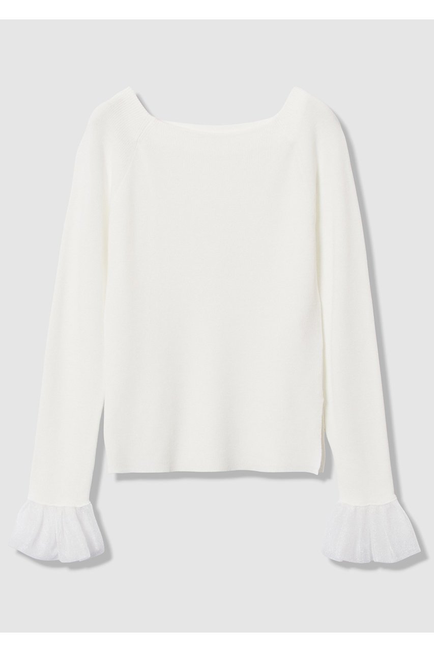 【アルアバイル/allureville】の2WAYネックフリルカフプルオーバー 人気、トレンドファッション・服の通販 founy(ファニー) 　ファッション　Fashion　レディースファッション　Fashion for Women　トップス・カットソー　Cut & Sew Tops　ニット　Knit Tops & Sweaters　カジュアルプルオーバー・ニットトップス　Pullovers & Knit Tops / Casual Pullovers　2026年　2026　シアー　Sheer, See-Through　シンプル　Simple, Minimal　デコルテ　Décolleté, Neckline　人気　Popular, Best Seller　再入荷　Restock / Back in Stock　夏　Summer　春　Spring　S/S・春夏　SS, Spring/Summer, Warm Season　 other-1|ID: prp329100004837723 ipo3291000000035944714