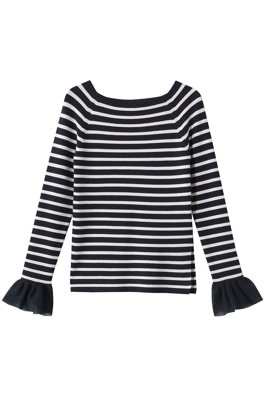 【アルアバイル/allureville】の2WAYネックフリルカフプルオーバー インテリア・キッズ・メンズ・レディースファッション・服の通販 founy(ファニー) 　ファッション　Fashion　レディースファッション　Fashion for Women　トップス・カットソー　Cut & Sew Tops　ニット　Knit Tops & Sweaters　カジュアルプルオーバー・ニットトップス　Pullovers & Knit Tops / Casual Pullovers　2026年　2026　シアー　Sheer, See-Through　シンプル　Simple, Minimal　デコルテ　Décolleté, Neckline　人気　Popular, Best Seller　再入荷　Restock / Back in Stock　夏　Summer　春　Spring　S/S・春夏　SS, Spring/Summer, Warm Season　ブルー系|ID: prp329100004837723 ipo3291000000035944718