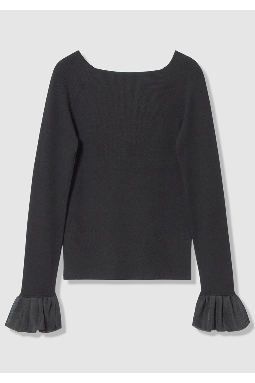 【アルアバイル/allureville】の2WAYネックフリルカフプルオーバー 人気、トレンドファッション・服の通販 founy(ファニー) 　ファッション　Fashion　レディースファッション　Fashion for Women　トップス・カットソー　Cut & Sew Tops　ニット　Knit Tops & Sweaters　カジュアルプルオーバー・ニットトップス　Pullovers & Knit Tops / Casual Pullovers　2026年　2026　シアー　Sheer, See-Through　シンプル　Simple, Minimal　デコルテ　Décolleté, Neckline　人気　Popular, Best Seller　再入荷　Restock / Back in Stock　夏　Summer　春　Spring　S/S・春夏　SS, Spring/Summer, Warm Season　other-2|ID: prp329100004837723 ipo3291000000035944719