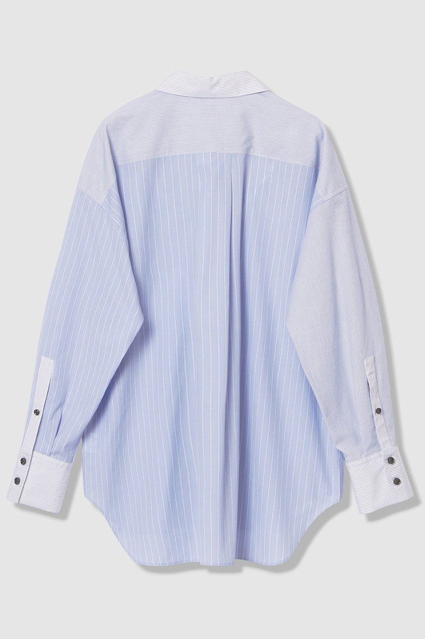 【アルアバイル/allureville】のクレイジーストライプシャツ 人気、トレンドファッション・服の通販 founy(ファニー) 　ファッション　Fashion　レディースファッション　Fashion for Women　トップス・カットソー　Cut & Sew Tops　シャツ・ブラウス・オフィスカジュアル　Elegant Blouses & Button-Ups　2026年　2026　おすすめ　Recommended / Our Picks　ショルダー　Shoulder, Shoulder Strap　スリーブ　Sleeve, Long Sleeve / Short Sleeve　デニム　Denim, Jeans Material　ドロップ　Drop Shoulder, Dropped Style　パターン　Pattern, Design Print　パッチ　Patch, Appliqué　ボトム　Bottoms, Lower Wear　ポケット　Pocket, Pocket Detail　マニッシュ　Mannish, Boyish　ロング　Long, Long-Length　夏　Summer　春　Spring　S/S・春夏　SS, Spring/Summer, Warm Season　other-2|ID: prp329100004837725 ipo3291000000035997980