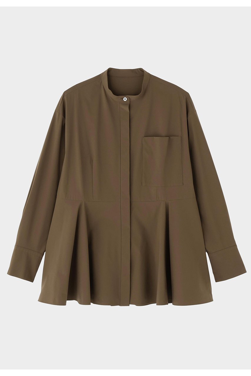 【ル フィル/LE PHIL】のSOLOTEXペプラムブラウス インテリア・キッズ・メンズ・レディースファッション・服の通販 founy(ファニー) 　ファッション　Fashion　レディースファッション　Fashion for Women　トップス・カットソー　Cut & Sew Tops　シャツ・ブラウス・オフィスカジュアル　Elegant Blouses & Button-Ups　シンプル　Simple, Minimal　スタンダード　Standard, Basic　ストレッチ　Stretch, Stretchy Fabric　スリーブ　Sleeve, Long Sleeve / Short Sleeve　タフタ　Taffeta, Structured Fabric　ドレープ　Drape, Draping Fabric　フェミニン　Feminine, Girly　フレア　Flare, Flared　ペプラム　Peplum, Flared Hem　ラッフル　Ruffle, Frill　ロング　Long, Long-Length　ブラウン|ID: prp329100004837729 ipo3291000000035248170