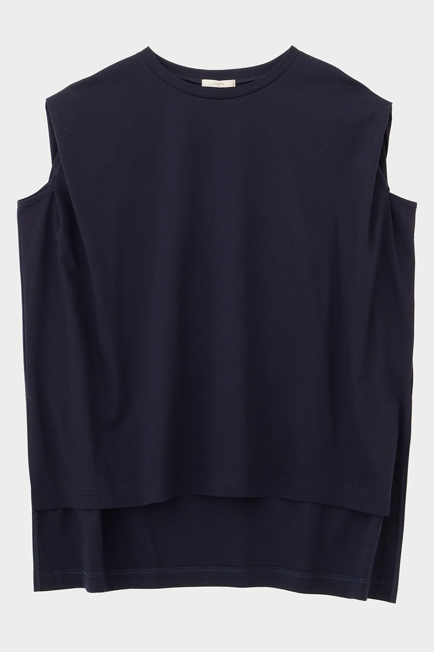 【ル フィル/LE PHIL】のシルキースムースノースリーブT インテリア・キッズ・メンズ・レディースファッション・服の通販 founy(ファニー) 　ファッション　Fashion　レディースファッション　Fashion for Women　トップス・カットソー　Cut & Sew Tops　キャミソール&ノースリーブ　Camisoles & Sleeveless Tops　シャツ・ブラウス・オフィスカジュアル　Elegant Blouses & Button-Ups　ロングTシャツ・Tシャツ　Longline T-Shirts & Tees　カットソー・ベーシックTシャツ　Cut-and-Sewn Tops / Stretch Tees & Basics　おすすめ　Recommended / Our Picks　カットソー　Cut and Sewn Top　キャミソール　Camisole, Spaghetti Strap Top　タンク　Tank Top, Sleeveless Top　ドレープ　Drape, Draping Fabric　フォルム　Silhouette, Form　ネイビー|ID: prp329100004837762 ipo3291000000035435689