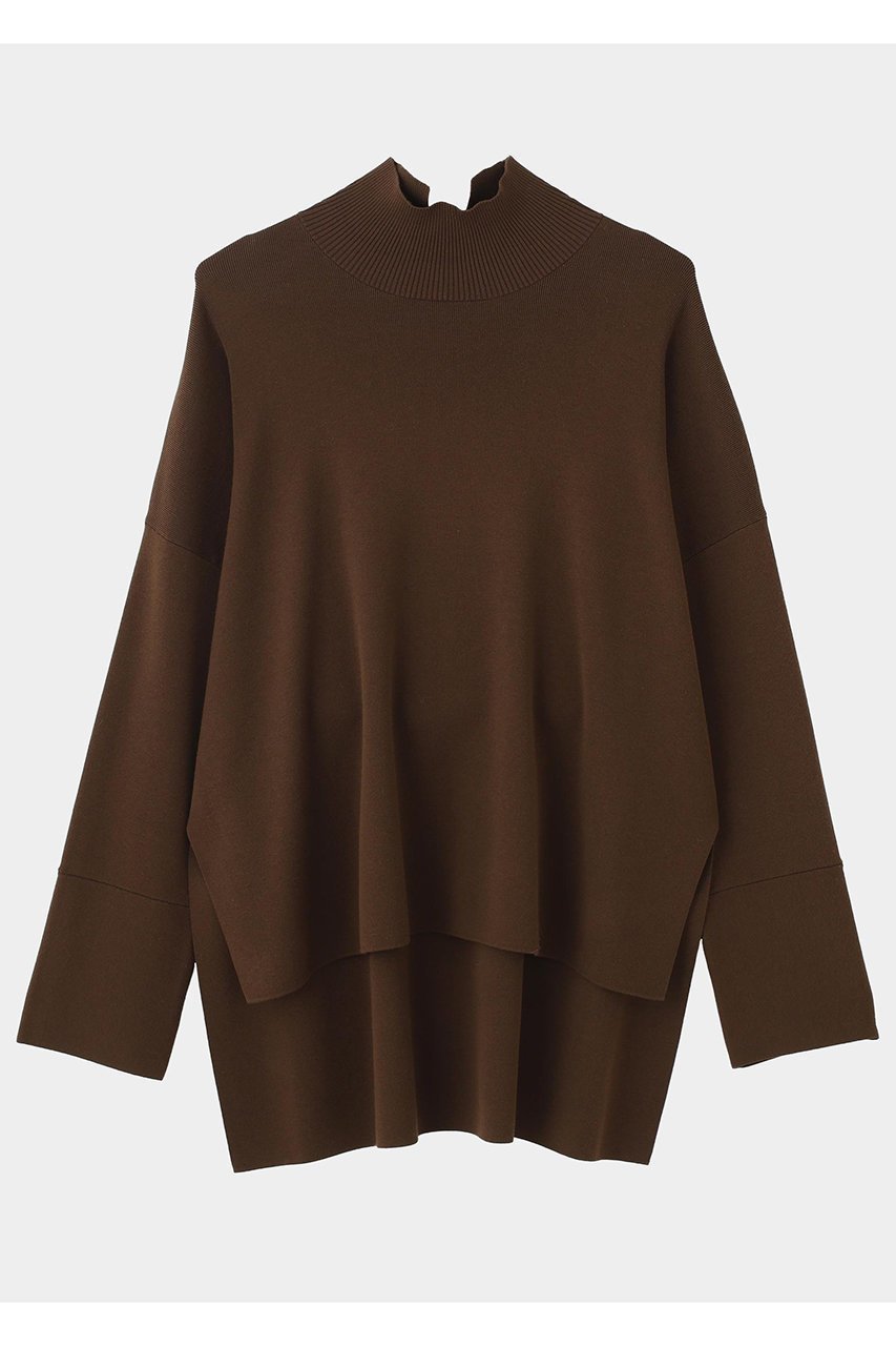 【ル フィル/LE PHIL】のオーバーサイズプルオーバーニット インテリア・キッズ・メンズ・レディースファッション・服の通販 founy(ファニー) 　ファッション　Fashion　レディースファッション　Fashion for Women　トップス・カットソー　Cut & Sew Tops　ニット　Knit Tops & Sweaters　カジュアルプルオーバー・ニットトップス　Pullovers & Knit Tops / Casual Pullovers　シンプル　Simple, Minimal　スタンダード　Standard, Basic　スリット　Slit, Slit Detail　ハイネック　High Neck, Mock Neck　ブラウン|ID: prp329100004837765 ipo3291000000035944753