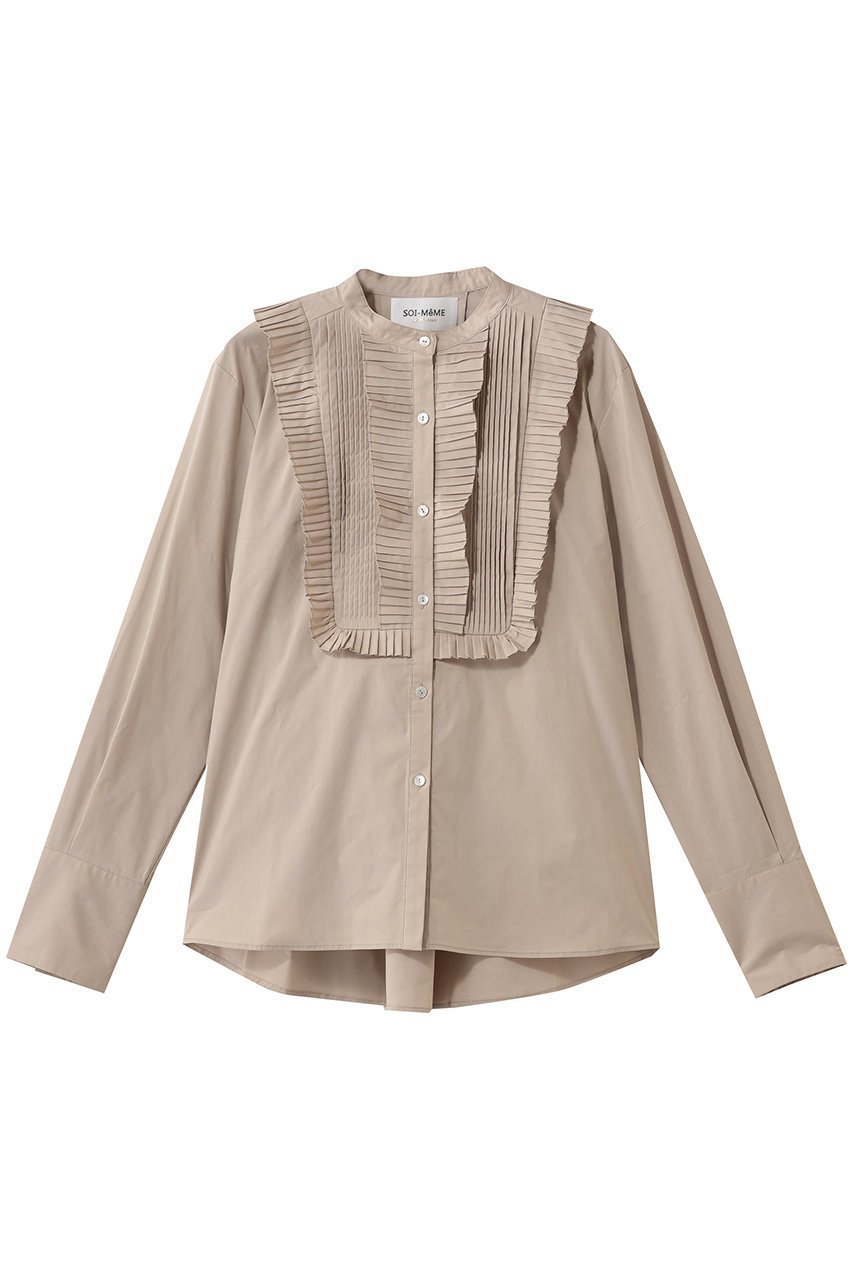 【マリリンムーン/MARILYN MOON】の【SOI-MeME】タックプリーツジャボブラウス インテリア・キッズ・メンズ・レディースファッション・服の通販 founy(ファニー) 　ファッション　Fashion　レディースファッション　Fashion for Women　トップス・カットソー　Cut & Sew Tops　シャツ・ブラウス・オフィスカジュアル　Elegant Blouses & Button-Ups　2026年　2026　シンプル　Simple, Minimal　スリーブ　Sleeve, Long Sleeve / Short Sleeve　バランス　Balance, Style Balance　フリル　Frill, Ruffle　プリーツ　Pleats, Pleated　ボトム　Bottoms, Lower Wear　ロング　Long, Long-Length　夏　Summer　春　Spring　S/S・春夏　SS, Spring/Summer, Warm Season　ベージュ|ID: prp329100004837780 ipo3291000000035364115