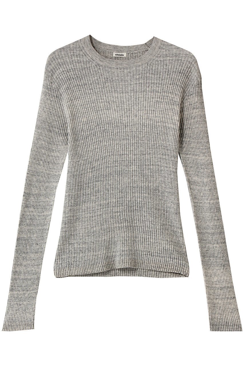 【オブラダ/Oblada】のリブニット インテリア・キッズ・メンズ・レディースファッション・服の通販 founy(ファニー) ファッション Fashion レディースファッション Fashion for Women トップス・カットソー Cut & Sew Tops ニット Knit Tops & Sweaters カジュアルプルオーバー・ニットトップス Pullovers & Knit Tops / Casual Pullovers 2026年 2026 コンパクト Compact, Small Size シンプル Simple, Minimal スラックス Slacks, Dress Pants デニム Denim, Jeans Material リブニット Rib Knit, Ribbed Knit 夏 Summer 春 Spring S/S・春夏 SS, Spring/Summer, Warm Season ライトグレー|ID: prp329100004838643 ipo3291000000035258969