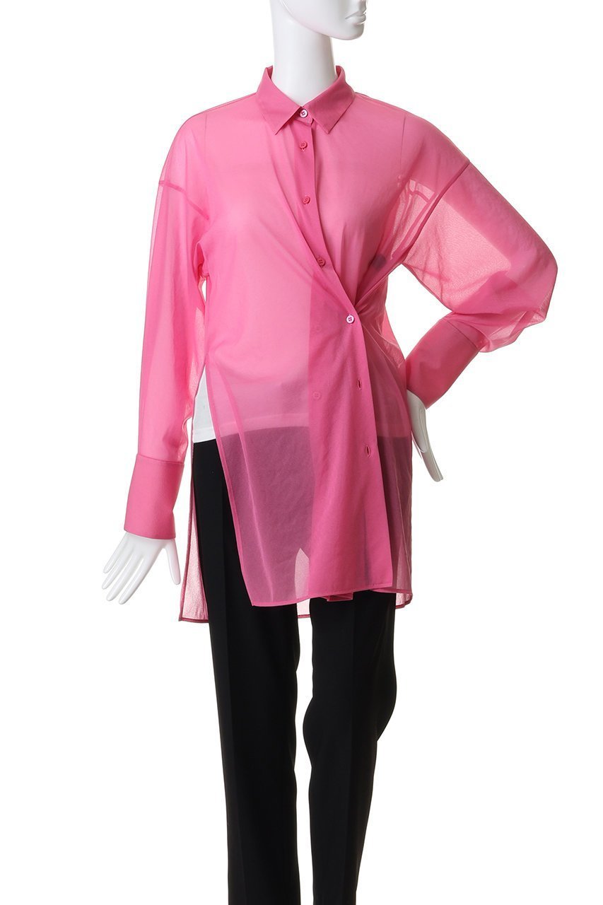 【アンクレイヴ/uncrave】のトリコットシフォン ロングシャツ 人気、トレンドファッション・服の通販 founy(ファニー) 　ファッション　Fashion　レディースファッション　Fashion for Women　トップス・カットソー　Cut & Sew Tops　シャツ・ブラウス・オフィスカジュアル　Elegant Blouses & Button-Ups　2026年　2026　ギャザー　Gathered, Ruffled　シアー　Sheer, See-Through　シフォン　Chiffon, Lightweight Fabric　ストレッチ　Stretch, Stretchy Fabric　スリット　Slit, Slit Detail　スリーブ　Sleeve, Long Sleeve / Short Sleeve　ロング　Long, Long-Length　エレガント 上品　Elegant　夏　Summer　春　Spring　S/S・春夏　SS, Spring/Summer, Warm Season　other-6|ID: prp329100004838659 ipo3291000000035259149