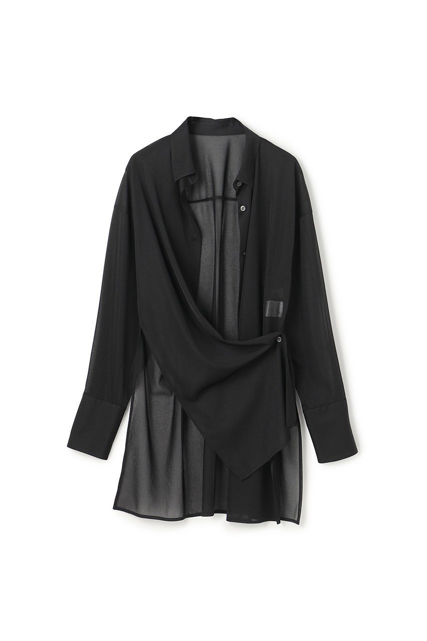 【アンクレイヴ/uncrave】のトリコットシフォン ロングシャツ 人気、トレンドファッション・服の通販 founy(ファニー) 　ファッション　Fashion　レディースファッション　Fashion for Women　トップス・カットソー　Cut & Sew Tops　シャツ・ブラウス・オフィスカジュアル　Elegant Blouses & Button-Ups　2026年　2026　ギャザー　Gathered, Ruffled　シアー　Sheer, See-Through　シフォン　Chiffon, Lightweight Fabric　ストレッチ　Stretch, Stretchy Fabric　スリット　Slit, Slit Detail　スリーブ　Sleeve, Long Sleeve / Short Sleeve　ロング　Long, Long-Length　エレガント 上品　Elegant　夏　Summer　春　Spring　S/S・春夏　SS, Spring/Summer, Warm Season　other-7|ID: prp329100004838659 ipo3291000000035259150