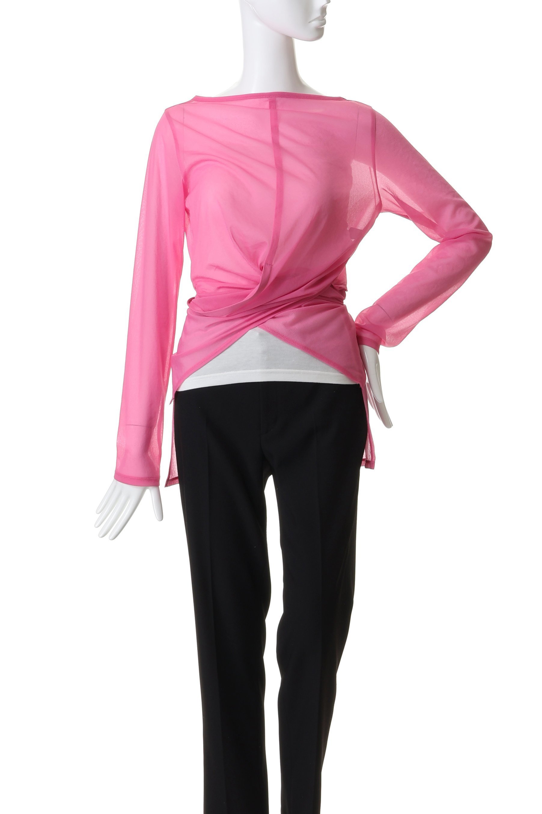 【アンクレイヴ/uncrave】のトリコットシフォン カシュクールトップス 人気、トレンドファッション・服の通販 founy(ファニー) 　ファッション　Fashion　レディースファッション　Fashion for Women　トップス・カットソー　Cut & Sew Tops　シャツ・ブラウス・オフィスカジュアル　Elegant Blouses & Button-Ups　2026年　2026　おすすめ　Recommended / Our Picks　カシュクール　Wrap Design　ギャザー　Gathered, Ruffled　シフォン　Chiffon, Lightweight Fabric　ストレッチ　Stretch, Stretchy Fabric　スリット　Slit, Slit Detail　スリーブ　Sleeve, Long Sleeve / Short Sleeve　フロント　Front, Front Design　ロング　Long, Long-Length　エレガント 上品　Elegant　夏　Summer　春　Spring　S/S・春夏　SS, Spring/Summer, Warm Season　other-6|ID: prp329100004838660 ipo3291000000035259161