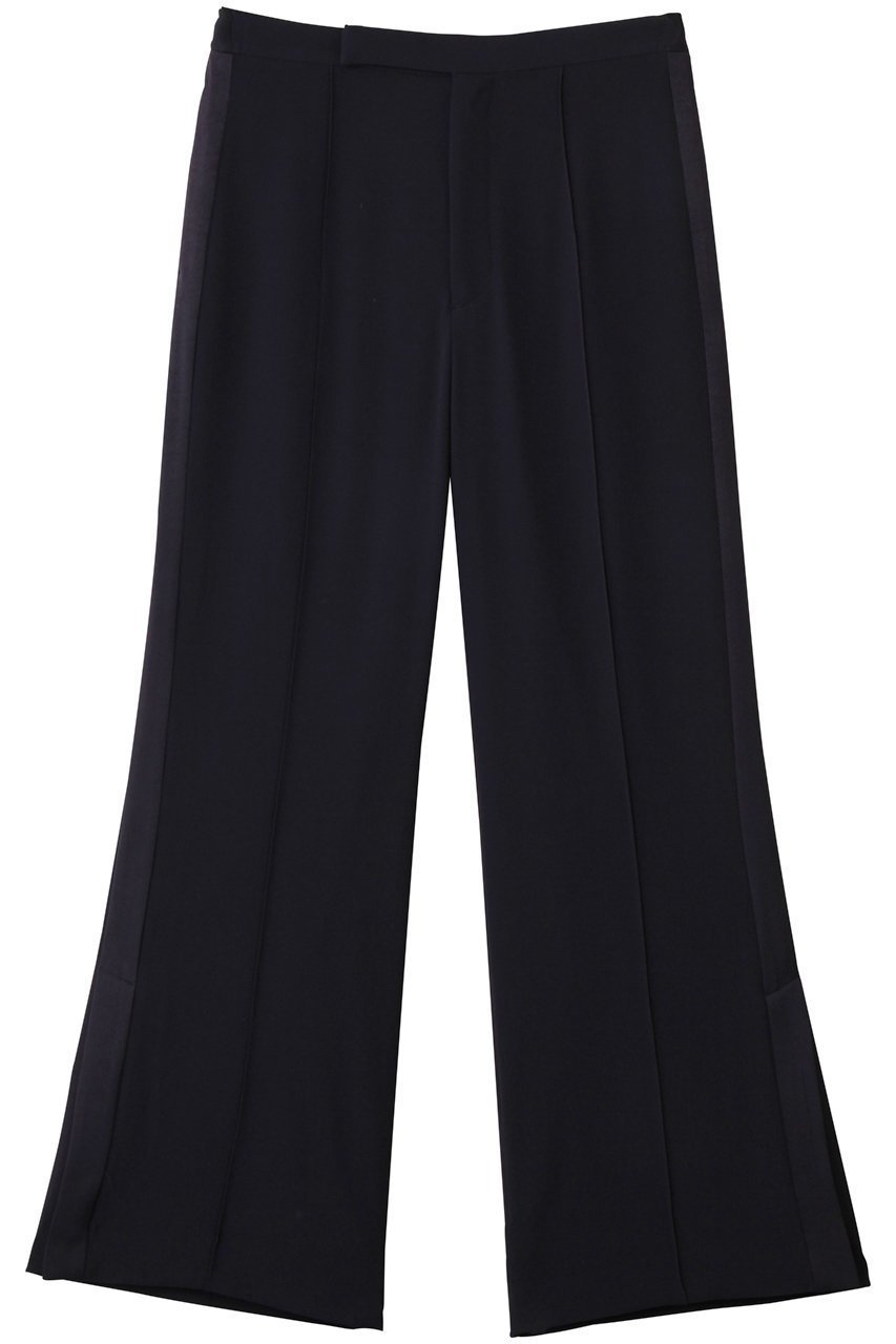 【アンクレイヴ/uncrave】のバックサテンジョーゼット フレアパンツ インテリア・キッズ・メンズ・レディースファッション・服の通販 founy(ファニー) 　ファッション　Fashion　レディースファッション　Fashion for Women　パンツ　Pants & Trousers　バッグ　Bags　春　Spring　今季　This Season, Current Season　吸水　Absorbent, Quick-Dry　サテン　Satin, Glossy Fabric　ストレッチ　Stretch, Stretchy Fabric　ドレープ　Drape, Draping Fabric　バランス　Balance, Style Balance　フレア　Flare, Flared　S/S・春夏　SS, Spring/Summer, Warm Season　おすすめ　Recommended / Our Picks　夏　Summer　2026年　2026　ネイビー|ID: prp329100004838662 ipo3291000000035259176