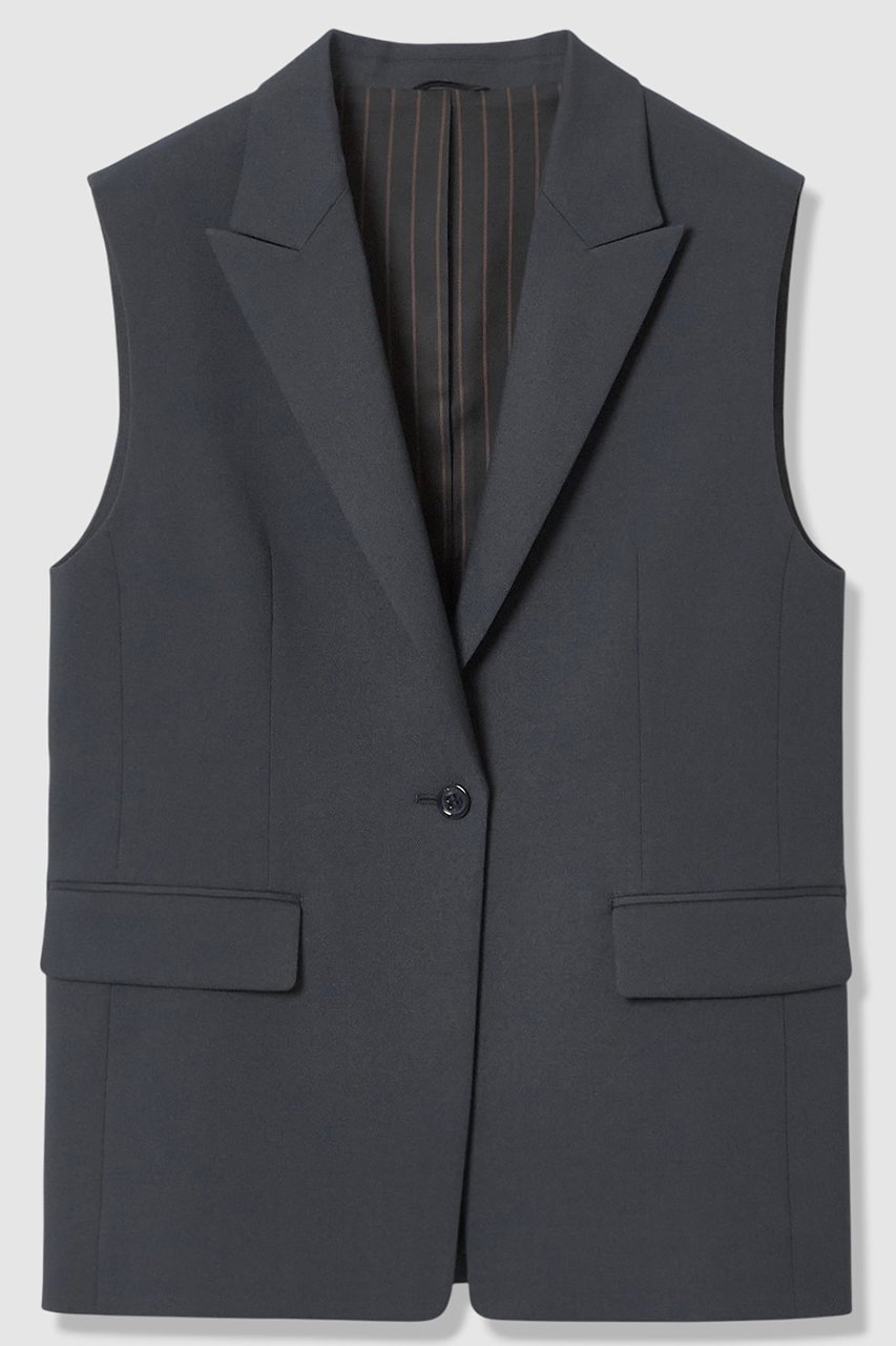 【アナイ/ANAYI】の【セットアップ対象商品】シャークスキンピークドラペルジレ インテリア・キッズ・メンズ・レディースファッション・服の通販 founy(ファニー) 　ファッション　Fashion　レディースファッション　Fashion for Women　アウター　Coat / Outerwear Collection　レディースジャケット・軽アウター　Jackets　2026年　2026　ジャケット　Jacket, Outerwear　セットアップ　Set-Up, Coordinated Outfit　フォルム　Silhouette, Form　ベスト　Vest, Waistcoat　エレガント 上品　Elegant　夏　Summer　春　Spring　S/S・春夏　SS, Spring/Summer, Warm Season　ネイビー|ID: prp329100004838692 ipo3291000000036188780