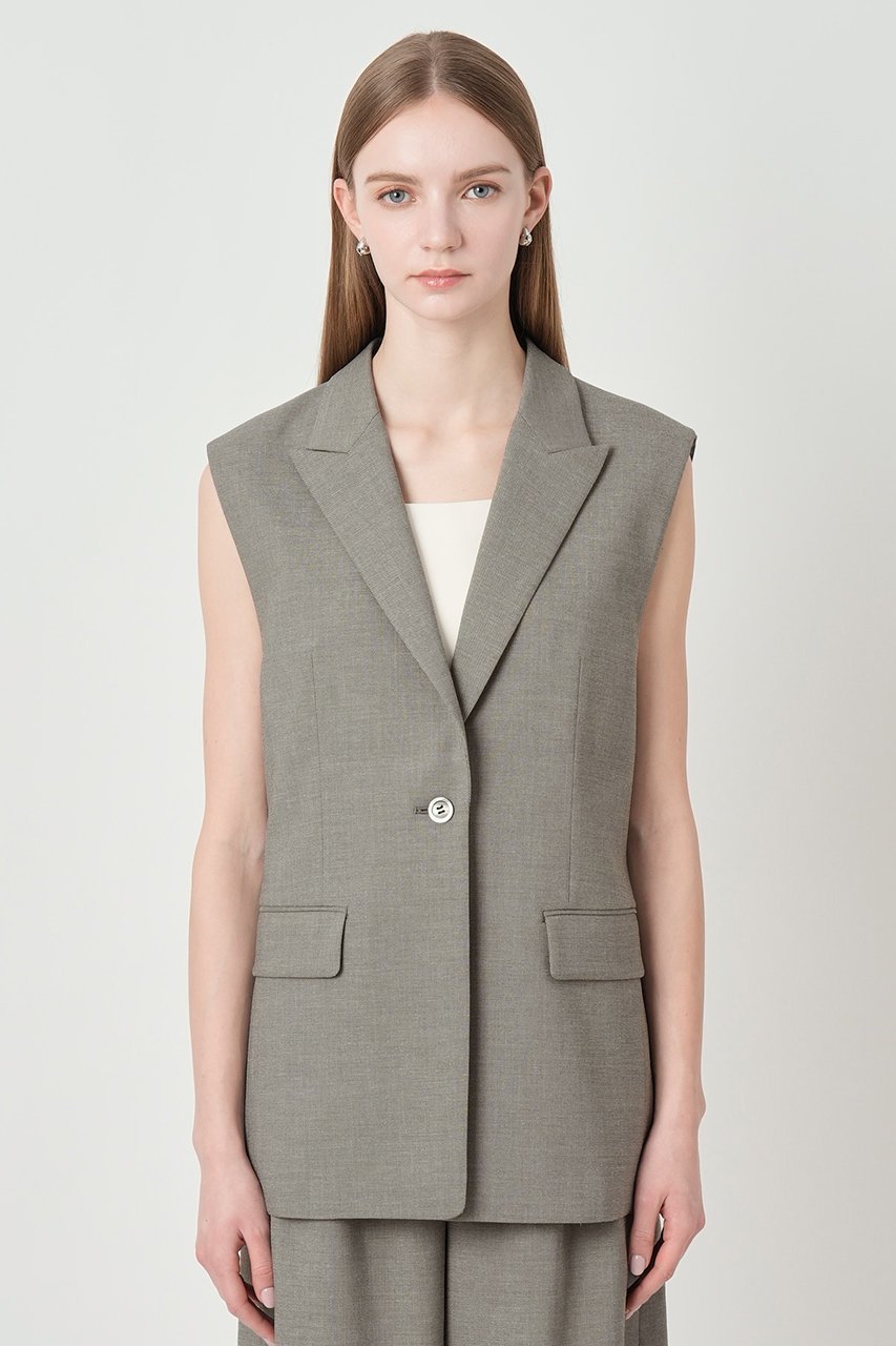 【アナイ/ANAYI】の【セットアップ対象商品】シャークスキンピークドラペルジレ 人気、トレンドファッション・服の通販 founy(ファニー) 　ファッション　Fashion　レディースファッション　Fashion for Women　アウター　Coat / Outerwear Collection　レディースジャケット・軽アウター　Jackets　2026年　2026　ジャケット　Jacket, Outerwear　セットアップ　Set-Up, Coordinated Outfit　フォルム　Silhouette, Form　ベスト　Vest, Waistcoat　エレガント 上品　Elegant　夏　Summer　春　Spring　S/S・春夏　SS, Spring/Summer, Warm Season　other-4|ID: prp329100004838692 ipo3291000000036188784