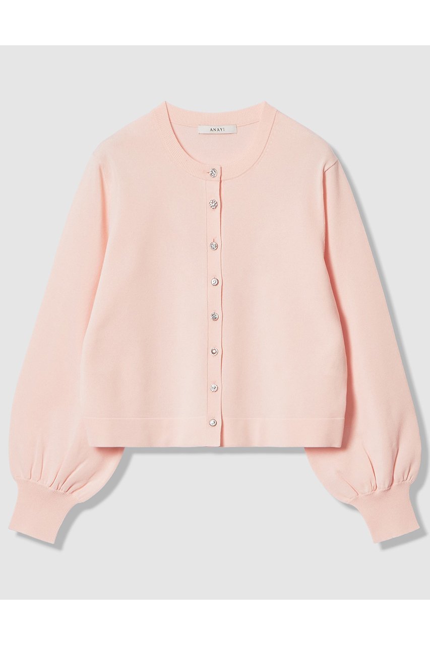 【アナイ/ANAYI】のアソートビジュー釦クルー カーディガン インテリア・キッズ・メンズ・レディースファッション・服の通販 founy(ファニー) 　ファッション　Fashion　レディースファッション　Fashion for Women　トップス・カットソー　Cut & Sew Tops　ニット　Knit Tops & Sweaters　カーディガン・羽織り　Layered Style Cardigans　2026年　2026　カーディガン　Cardigan, Knitwear　コンパクト　Compact, Small Size　ストレッチ　Stretch, Stretchy Fabric　ビジュー　Bijou, Jewel-like Accent　エレガント 上品　Elegant　夏　Summer　春　Spring　S/S・春夏　SS, Spring/Summer, Warm Season　ピンク|ID: prp329100004838693 ipo3291000000035259445
