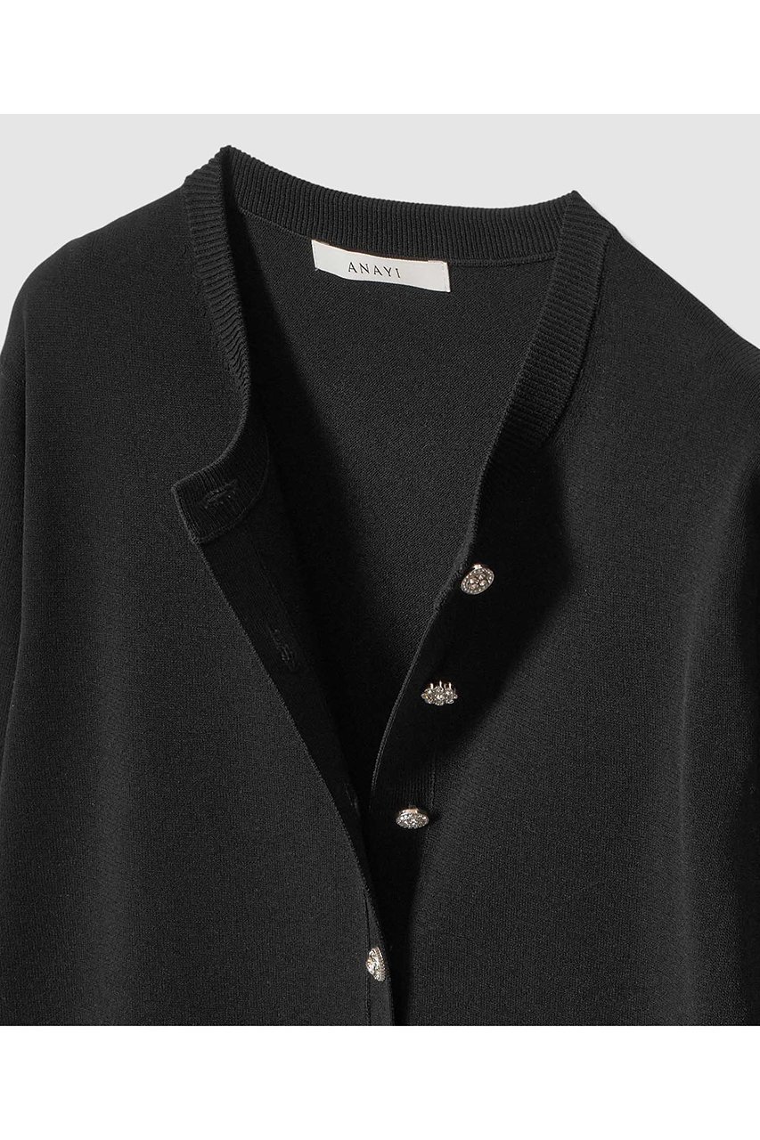 【アナイ/ANAYI】のアソートビジュー釦クルー カーディガン 人気、トレンドファッション・服の通販 founy(ファニー) 　ファッション　Fashion　レディースファッション　Fashion for Women　トップス・カットソー　Cut & Sew Tops　ニット　Knit Tops & Sweaters　カーディガン・羽織り　Layered Style Cardigans　2026年　2026　カーディガン　Cardigan, Knitwear　コンパクト　Compact, Small Size　ストレッチ　Stretch, Stretchy Fabric　ビジュー　Bijou, Jewel-like Accent　エレガント 上品　Elegant　夏　Summer　春　Spring　S/S・春夏　SS, Spring/Summer, Warm Season　other-3|ID: prp329100004838693 ipo3291000000035259450