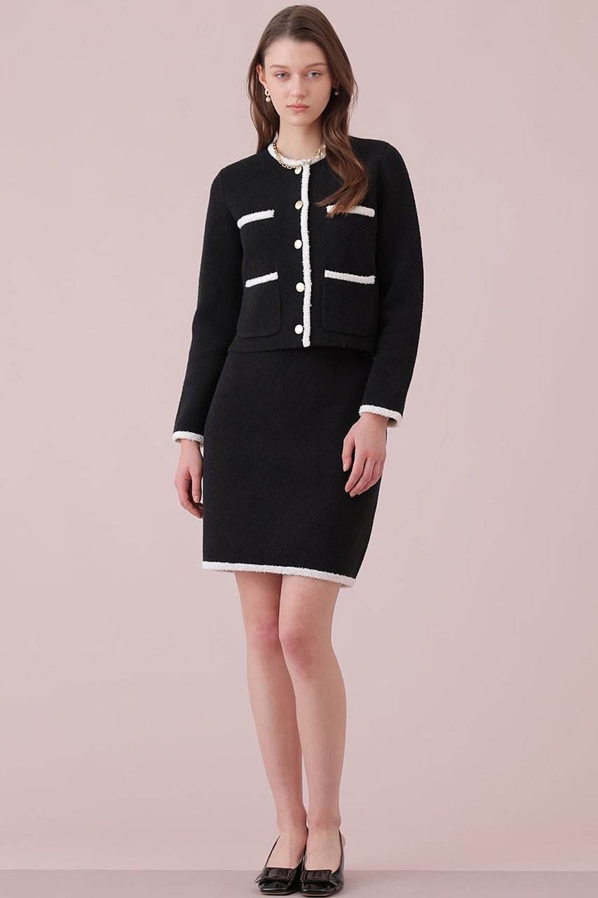 【アナイ/ANAYI】のコットンブークレ配色 スカート 人気、トレンドファッション・服の通販 founy(ファニー) 　ファッション　Fashion　レディースファッション　Fashion for Women　スカート　Skirts　ミニスカート　Mini Skirts　カーディガン　Cardigan, Knitwear　シンプル　Simple, Minimal　セットアップ　Set-Up, Coordinated Outfit　ダブル　Double, Double-Breasted　パイピング　Piping, Trim Design　ボトム　Bottoms, Lower Wear　ミニスカート　Mini Skirt, Short Skirt　other-6|ID: prp329100004838694 ipo3291000000035775809