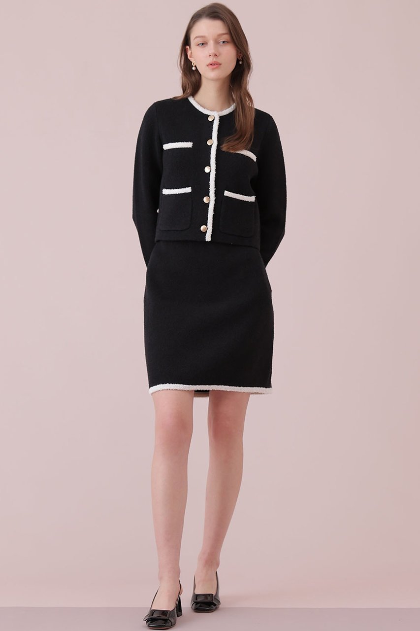 【アナイ/ANAYI】のコットンブークレ配色 スカート 人気、トレンドファッション・服の通販 founy(ファニー) 　ファッション　Fashion　レディースファッション　Fashion for Women　スカート　Skirts　ミニスカート　Mini Skirts　カーディガン　Cardigan, Knitwear　シンプル　Simple, Minimal　セットアップ　Set-Up, Coordinated Outfit　ダブル　Double, Double-Breasted　パイピング　Piping, Trim Design　ボトム　Bottoms, Lower Wear　ミニスカート　Mini Skirt, Short Skirt　other-7|ID: prp329100004838694 ipo3291000000035775810