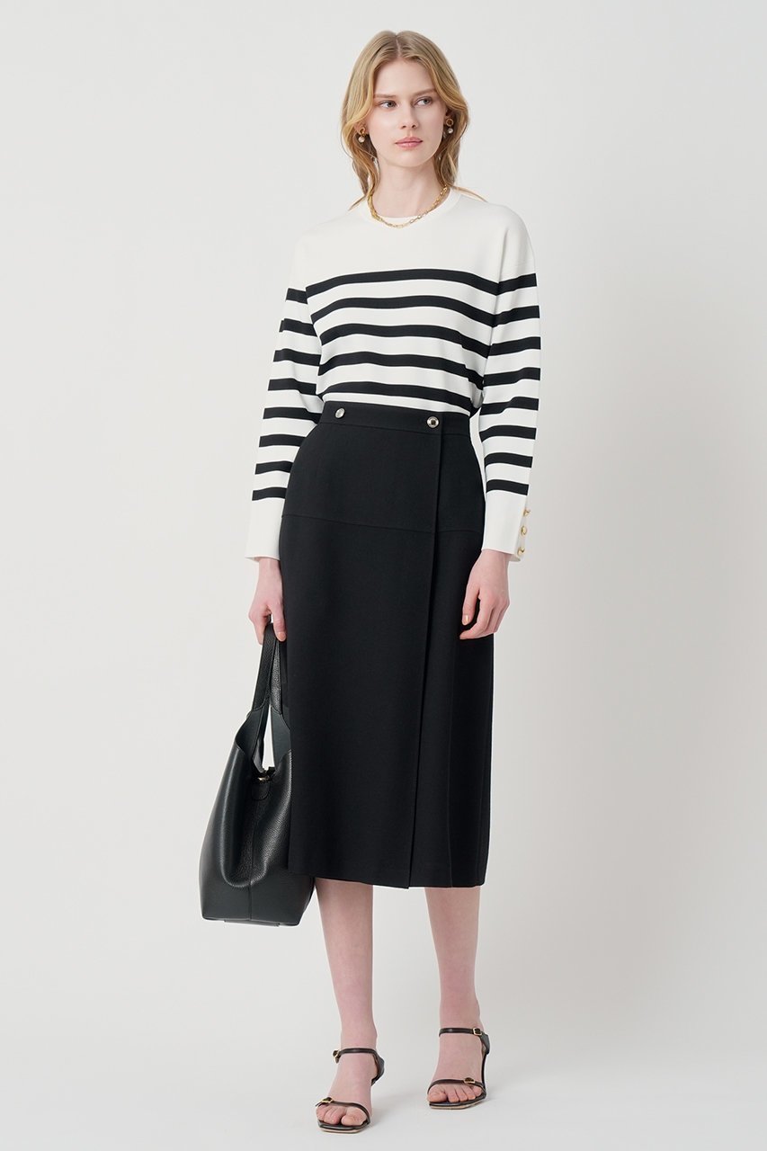 【アナイ/ANAYI】のスリーブ釦ボーダー プルオーバー 人気、トレンドファッション・服の通販 founy(ファニー) 　ファッション　Fashion　レディースファッション　Fashion for Women　トップス・カットソー　Cut & Sew Tops　ニット　Knit Tops & Sweaters　カジュアルプルオーバー・ニットトップス　Pullovers & Knit Tops / Casual Pullovers　2026年　2026　おすすめ　Recommended / Our Picks　ストレッチ　Stretch, Stretchy Fabric　スリーブ　Sleeve, Long Sleeve / Short Sleeve　ボーダー　Border, Stripe　ミラノリブ　Milano Rib, Milano Stitch　夏　Summer　定番　Standard, Basic Item　春　Spring　S/S・春夏　SS, Spring/Summer, Warm Season　other-7|ID: prp329100004838696 ipo3291000000036234578