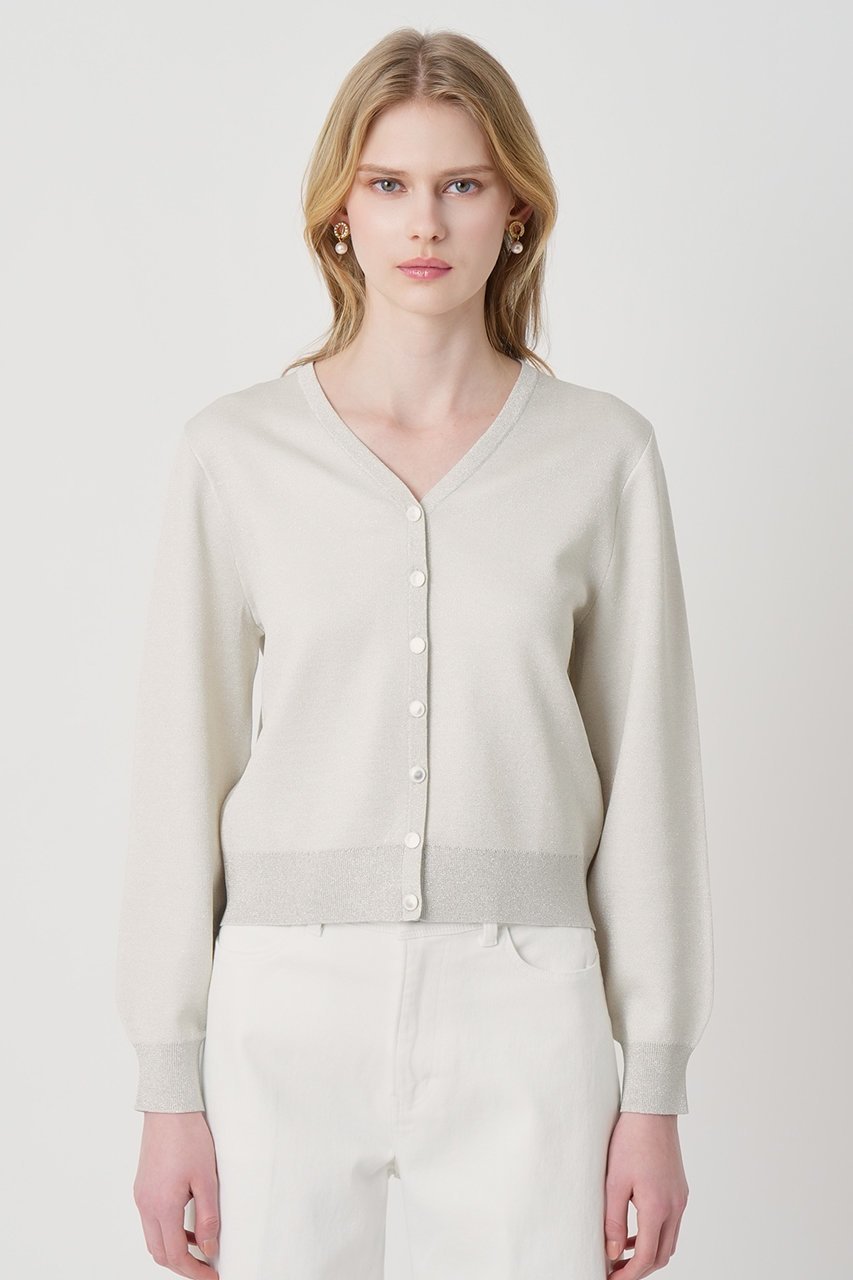 【アナイ/ANAYI】のシアーラメダブルウィーブVカーディガン 人気、トレンドファッション・服の通販 founy(ファニー) 　ファッション　Fashion　レディースファッション　Fashion for Women　トップス・カットソー　Cut & Sew Tops　ニット　Knit Tops & Sweaters　カーディガン・羽織り　Layered Style Cardigans　2026年　2026　カーディガン　Cardigan, Knitwear　シアー　Sheer, See-Through　スリーブ　Sleeve, Long Sleeve / Short Sleeve　ロング　Long, Long-Length　再入荷　Restock / Back in Stock　夏　Summer　春　Spring　S/S・春夏　SS, Spring/Summer, Warm Season　other-2|ID: prp329100004838699 ipo3291000000036234580