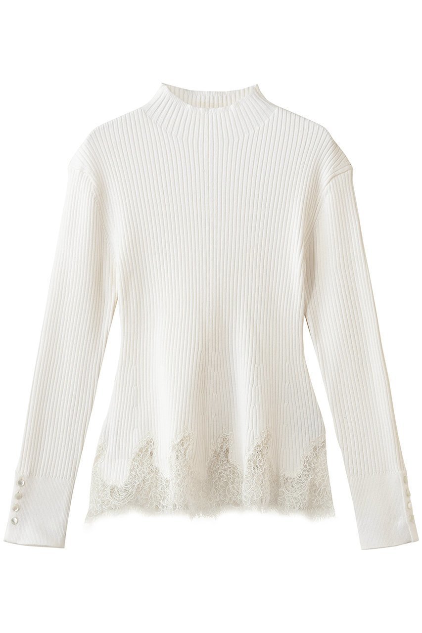 【アルアバイル/allureville】のレースドッキングリブプルオーバー 人気、トレンドファッション・服の通販 founy(ファニー) 　ファッション　Fashion　レディースファッション　Fashion for Women　トップス・カットソー　Cut & Sew Tops　ニット　Knit Tops & Sweaters　カジュアルプルオーバー・ニットトップス　Pullovers & Knit Tops / Casual Pullovers　2026年　2026　おすすめ　Recommended / Our Picks　エレガント 上品　Elegant　セットアップ　Set-Up, Coordinated Outfit　ドッキング　Docking, Mixed Material　フェミニン　Feminine, Girly　ペプラム　Peplum, Flared Hem　モックネック　Mock Neck, Short Turtleneck　レース　Lace, Lace Fabric　夏　Summer　春　Spring　S/S・春夏　SS, Spring/Summer, Warm Season　 other-1|ID: prp329100004838702 ipo3291000000036188850