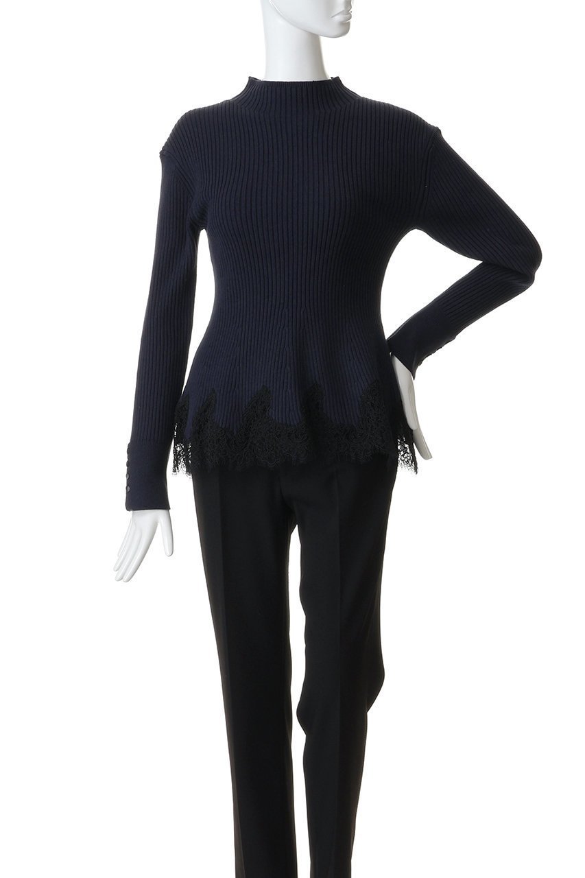 【アルアバイル/allureville】のレースドッキングリブプルオーバー 人気、トレンドファッション・服の通販 founy(ファニー) 　ファッション　Fashion　レディースファッション　Fashion for Women　トップス・カットソー　Cut & Sew Tops　ニット　Knit Tops & Sweaters　カジュアルプルオーバー・ニットトップス　Pullovers & Knit Tops / Casual Pullovers　2026年　2026　おすすめ　Recommended / Our Picks　エレガント 上品　Elegant　セットアップ　Set-Up, Coordinated Outfit　ドッキング　Docking, Mixed Material　フェミニン　Feminine, Girly　ペプラム　Peplum, Flared Hem　モックネック　Mock Neck, Short Turtleneck　レース　Lace, Lace Fabric　夏　Summer　春　Spring　S/S・春夏　SS, Spring/Summer, Warm Season　other-2|ID: prp329100004838702 ipo3291000000036188853