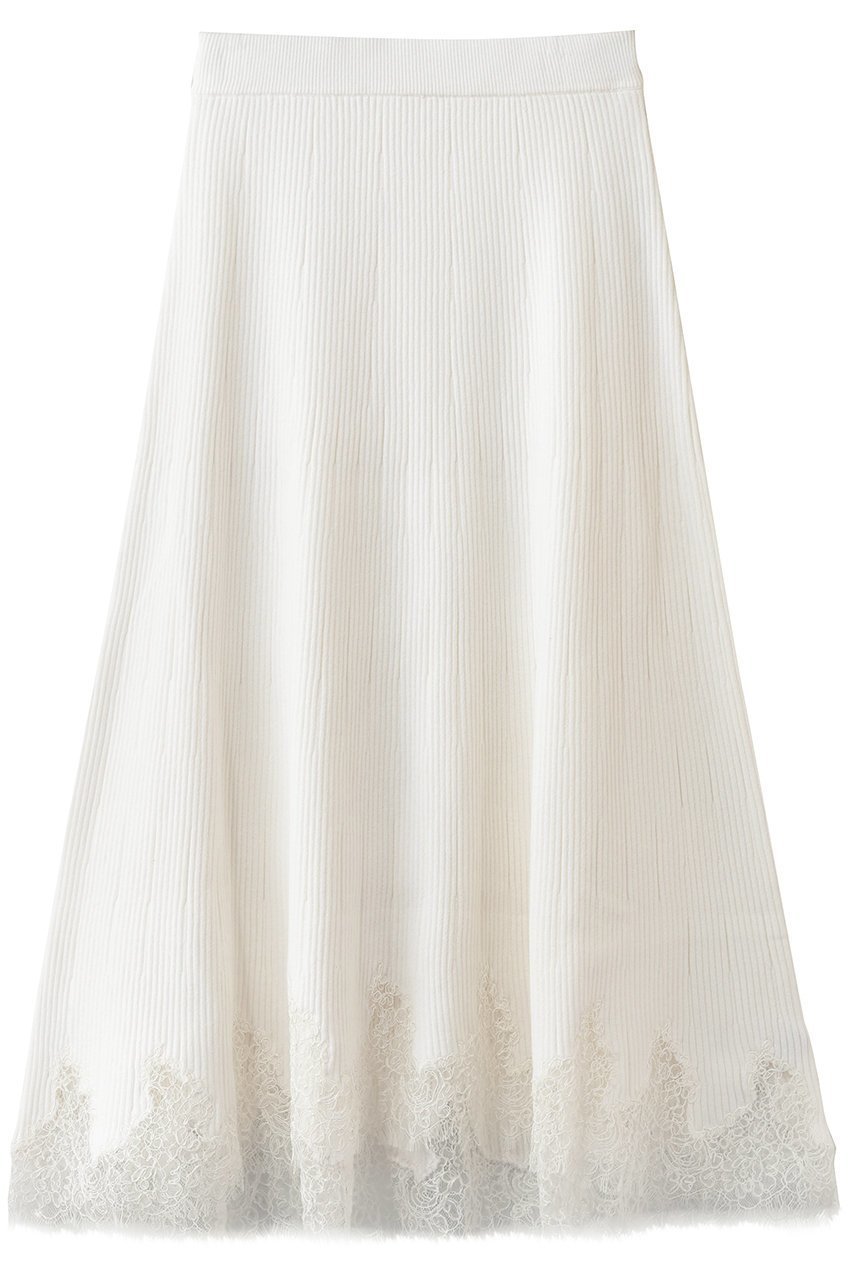 【アルアバイル/allureville】のレースドッキングニットスカート 人気、トレンドファッション・服の通販 founy(ファニー) 　ファッション　Fashion　レディースファッション　Fashion for Women　スカート　Skirts　ロングスカート　Long Skirts / Maxi & Midi Skirts　2026年　2026　スカラップ　Scallop, Scalloped Edge　ドッキング　Docking, Mixed Material　フェミニン　Feminine, Girly　フレア　Flare, Flared　リブニット　Rib Knit, Ribbed Knit　レース　Lace, Lace Fabric　ロング　Long, Long-Length　夏　Summer　春　Spring　S/S・春夏　SS, Spring/Summer, Warm Season　 other-1|ID: prp329100004838704 ipo3291000000036188864