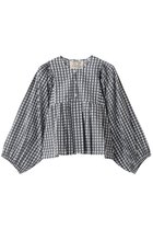 【エスゼット ブロックプリント/SZ Blockprints】のEVA TOP GINGHAM ブラウス 人気、トレンドファッション・服の通販 founy(ファニー) ファッション Fashion レディースファッション Fashion for Women トップス・カットソー Cut & Sew Tops シャツ・ブラウス・オフィスカジュアル Elegant Blouses & Button-Ups 2026年 2026 ギンガム Gingham, Gingham Fabric ショート Short, Short Length スリーブ Sleeve, Long Sleeve / Short Sleeve チェック Check, Plaid, Tartan デニム Denim, Jeans Material フェミニン Feminine, Girly フレア Flare, Flared ブロック Block, Solid Block Pattern プリント Print, Printed Pattern ロング Long, Long-Length 今季 This Season, Current Season 夏 Summer 春 Spring S/S・春夏 SS, Spring/Summer, Warm Season thumbnail ブラック|ID: prp329100004838707 ipo3291000000035259572
