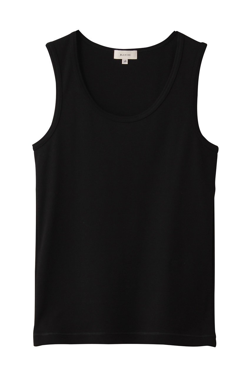 【ブラミンク/BLAMINK】の【BLMK】リブタンクトップ インテリア・キッズ・メンズ・レディースファッション・服の通販 founy(ファニー) 　ファッション　Fashion　レディースファッション　Fashion for Women　トップス・カットソー　Cut & Sew Tops　キャミソール&ノースリーブ　Camisoles & Sleeveless Tops　シャツ・ブラウス・オフィスカジュアル　Elegant Blouses & Button-Ups　ロングTシャツ・Tシャツ　Longline T-Shirts & Tees　カットソー・ベーシックTシャツ　Cut-and-Sewn Tops / Stretch Tees & Basics　2026年　2026　インナー　Innerwear　キャミソール　Camisole, Spaghetti Strap Top　コンパクト　Compact, Small Size　タンク　Tank Top, Sleeveless Top　フィット　Fit, Slim Fit　ベーシック　Basic, Essential　夏　Summer　定番　Standard, Basic Item　春　Spring　S/S・春夏　SS, Spring/Summer, Warm Season　ブラック|ID: prp329100004838710 ipo3291000000035259593