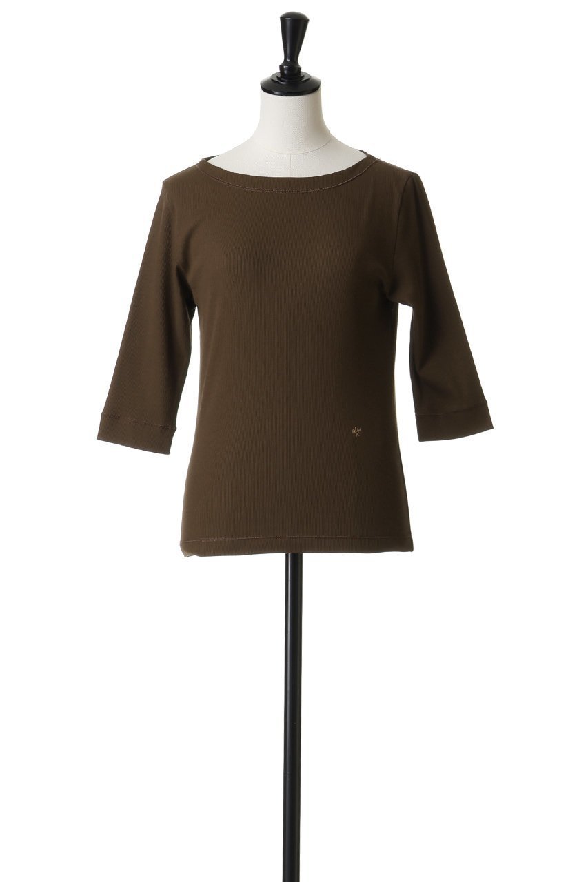 【ブラミンク/BLAMINK】の【BLMK】リブハーフスリーブ 人気、トレンドファッション・服の通販 founy(ファニー) 　ファッション　Fashion　レディースファッション　Fashion for Women　トップス・カットソー　Cut & Sew Tops　シャツ・ブラウス・オフィスカジュアル　Elegant Blouses & Button-Ups　ロングTシャツ・Tシャツ　Longline T-Shirts & Tees　カットソー・ベーシックTシャツ　Cut-and-Sewn Tops / Stretch Tees & Basics　2026年　2026　ショート　Short, Short Length　スリーブ　Sleeve, Long Sleeve / Short Sleeve　デコルテ　Décolleté, Neckline　ハーフ　Half, Half-Length　フロント　Front, Front Design　エレガント 上品　Elegant　夏　Summer　春　Spring　S/S・春夏　SS, Spring/Summer, Warm Season　other-2|ID: prp329100004838711 ipo3291000000036188896