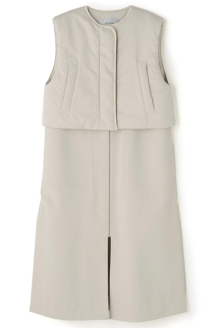 【アドーア/ADORE】のホロウツイルジレ インテリア・キッズ・メンズ・レディースファッション・服の通販 founy(ファニー) 　ファッション　Fashion　レディースファッション　Fashion for Women　アウター　Coat / Outerwear Collection　レディースジャケット・軽アウター　Jackets　ジャケット　Jacket, Outerwear　スタンダード　Standard, Basic　フロント　Front, Front Design　ベスト　Vest, Waistcoat　再入荷　Restock / Back in Stock　グレー|ID: prp329100004838712 ipo3291000000035259609