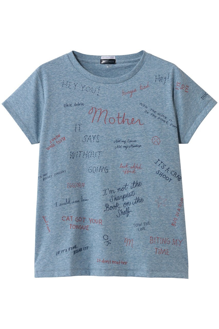 【マザー/MOTHER】のTHE BOXY GOODIE GOODIE ロゴプリントTシャツ (TNT) インテリア・キッズ・メンズ・レディースファッション・服の通販 founy(ファニー) 　ファッション　Fashion　レディースファッション　Fashion for Women　トップス・カットソー　Cut & Sew Tops　シャツ・ブラウス・オフィスカジュアル　Elegant Blouses & Button-Ups　ロングTシャツ・Tシャツ　Longline T-Shirts & Tees　カットソー・ベーシックTシャツ　Cut-and-Sewn Tops / Stretch Tees & Basics　2026年　2026　ショート　Short, Short Length　スリム　Slim, Slim Fit　スリーブ　Sleeve, Long Sleeve / Short Sleeve　フィット　Fit, Slim Fit　プリント　Print, Printed Pattern　夏　Summer　春　Spring　S/S・春夏　SS, Spring/Summer, Warm Season　グレー|ID: prp329100004838762 ipo3291000000035908166